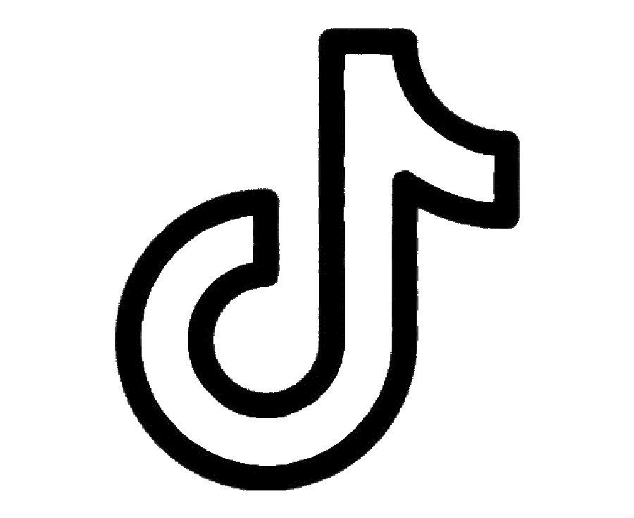 Black TikTok logo on transparent background.