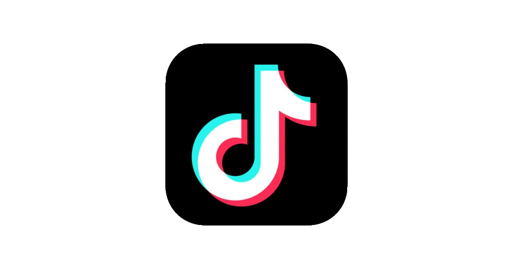 TikTok app icon with a black background and a colorful musical note logo in the center.