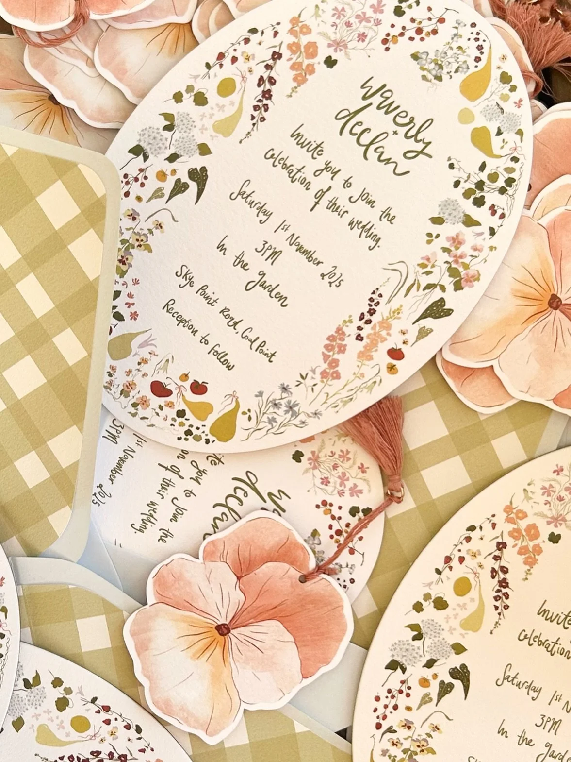 Hand drawn details for Waverly + Declan 🤎