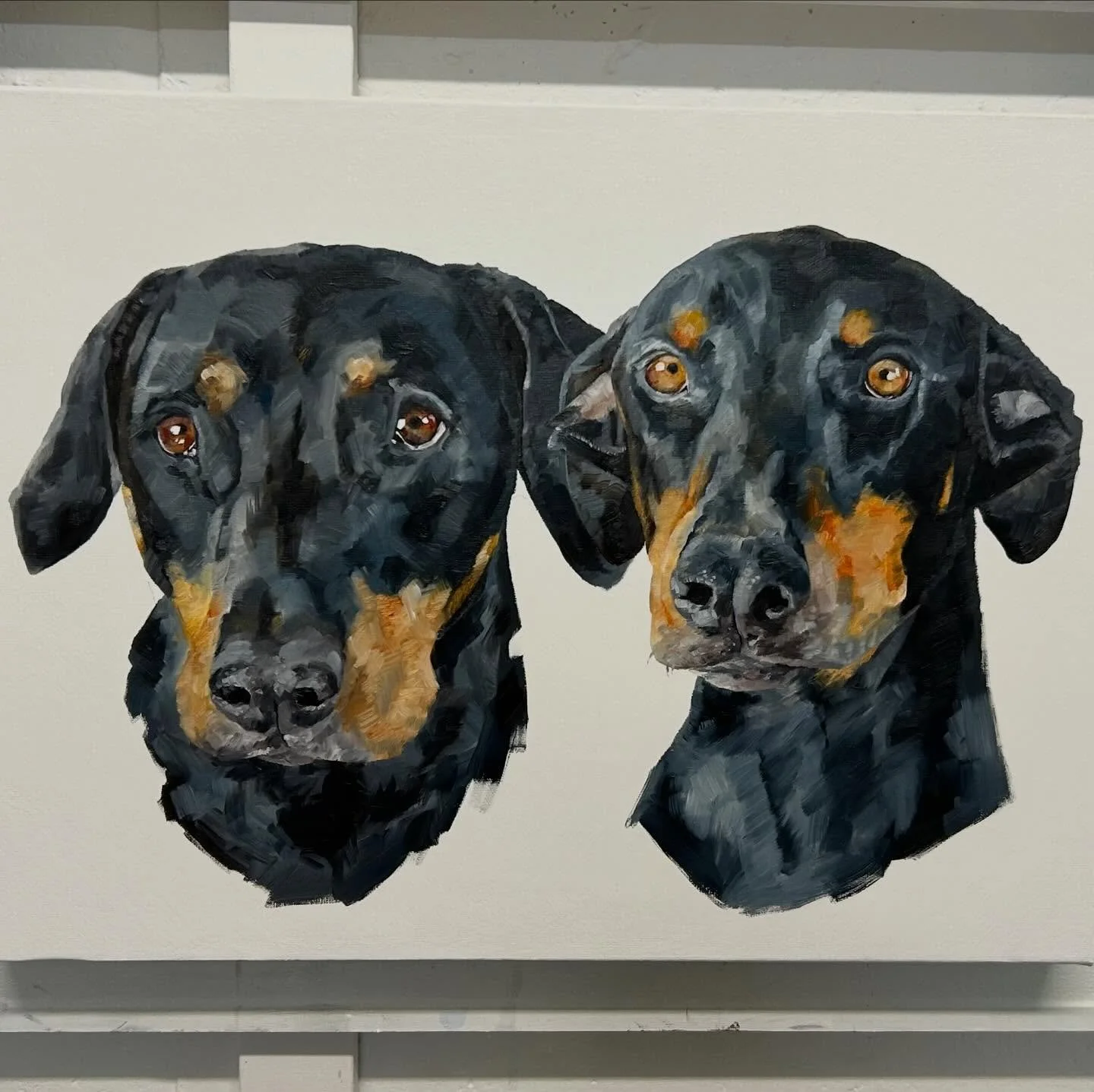 Recent commission for a memorial piece 💗 My lovely client commissioned this for her father who dearly loves his dogs. Whilst in the process, one of the beloved pooches crossed the rainbow bridge 🌈 which has made this tribute even more important to 