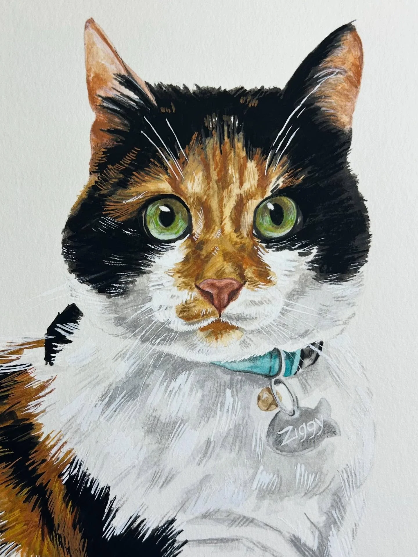 What a gorgeously sassy feline you are! I recently had the pleasure of painting this cutie 🥰 I don&rsquo;t get to paint cats very often (except for the big variety) but I love it when I do! 
#catportrait #felineart #petpainting
