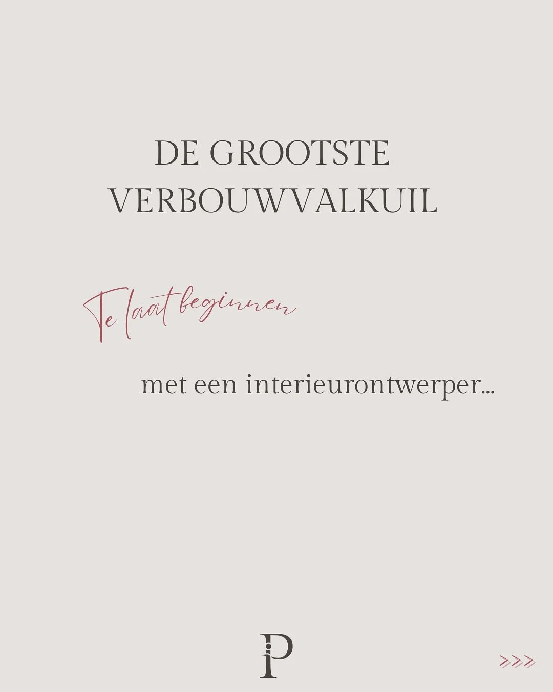 &bull; Het klinkt zo logisch: je schakelt een interieurontwerper in wanneer de verbouwing bijna start. Toch is dat &eacute;&eacute;n van de grootste valkuilen die ik in mijn werk zie.

Hoe eerder ik mag meedenken, hoe meer rust, samenhang en slimme k