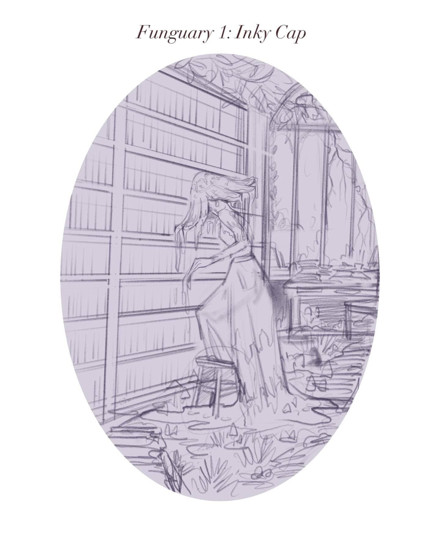 My #funguary2026 , Week 1 &lsquo;Decay&rsquo; sketches and timelapses (if you fancy seeing my &lsquo;ugly&rsquo; sketches, learning moments, thought process and little experiments). This challenge from @feefal has prompted a whole collection of fungi