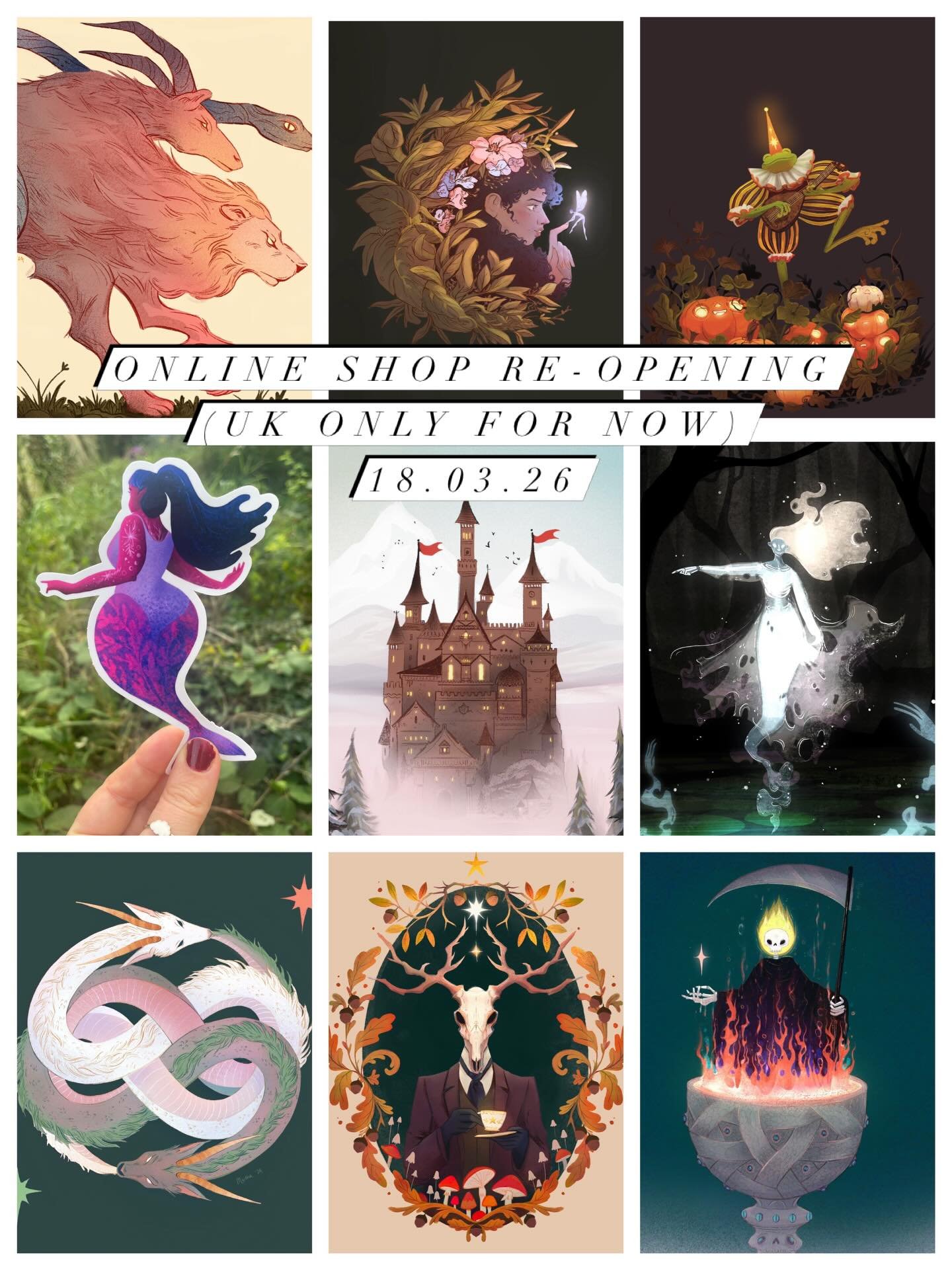 Finally reopening my online shop for the year. I&rsquo;ll be honest, I don&rsquo;t LOVE Etsy (AI, scam sellers, cheap dropshippers etc - oh and the fees! 😭) but my shop is already there in hibernation and listings etc take SO MUCH time. So, I&rsquo;