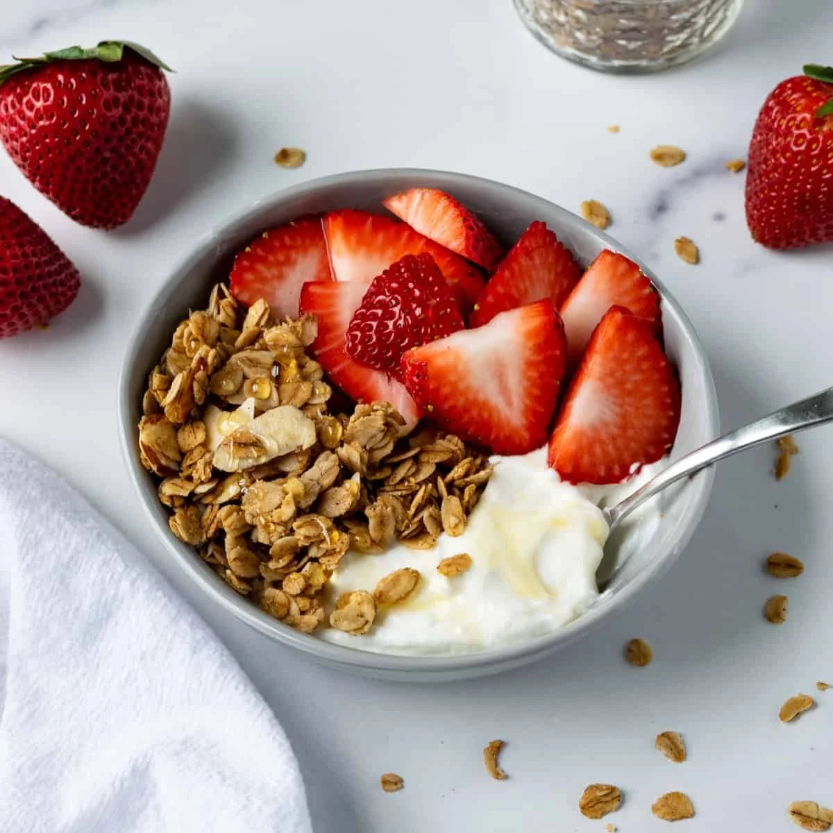 Greek Strawberry Yogurt Bowl Lunch Option