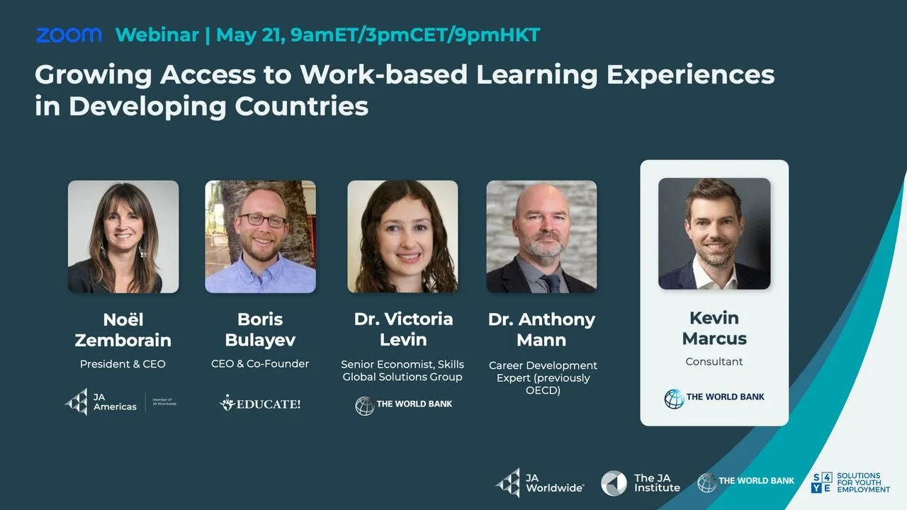 World Bank and JA Leaders to Hold Panel About Growing Access to Work-based Learning Experiences in Developing Countries
