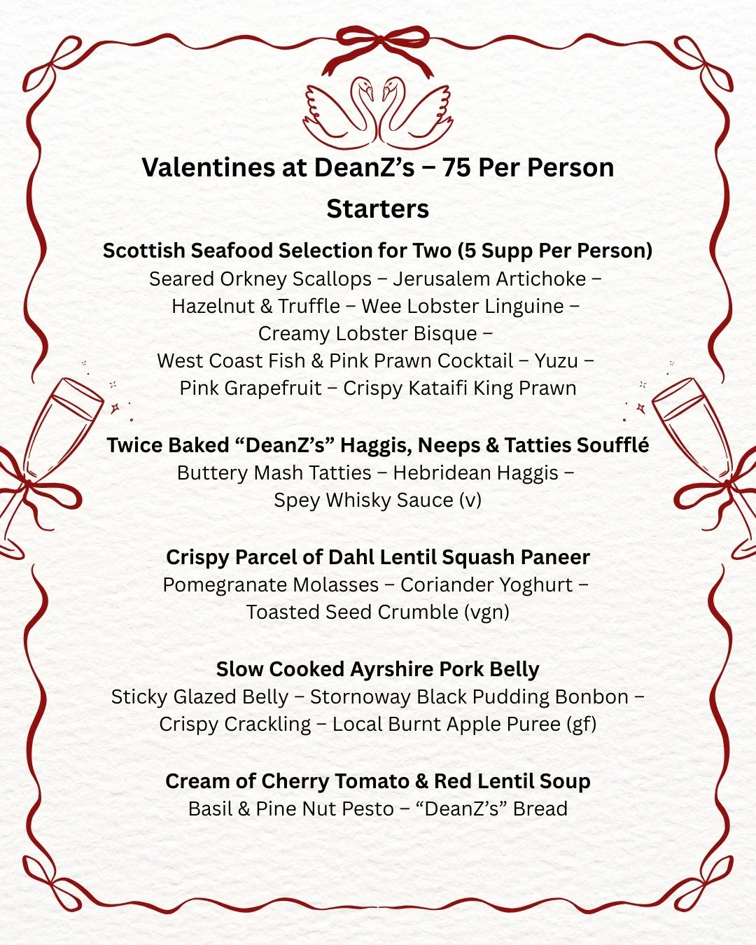 Date night for Valentine's Night, sorted ❤️A table for two. A menu worth savouring.

Exceptional food, beautiful wine, carefully crafted cocktails and a romantic setting - don't miss out on a special night.

Book online now or on 01738 234 323