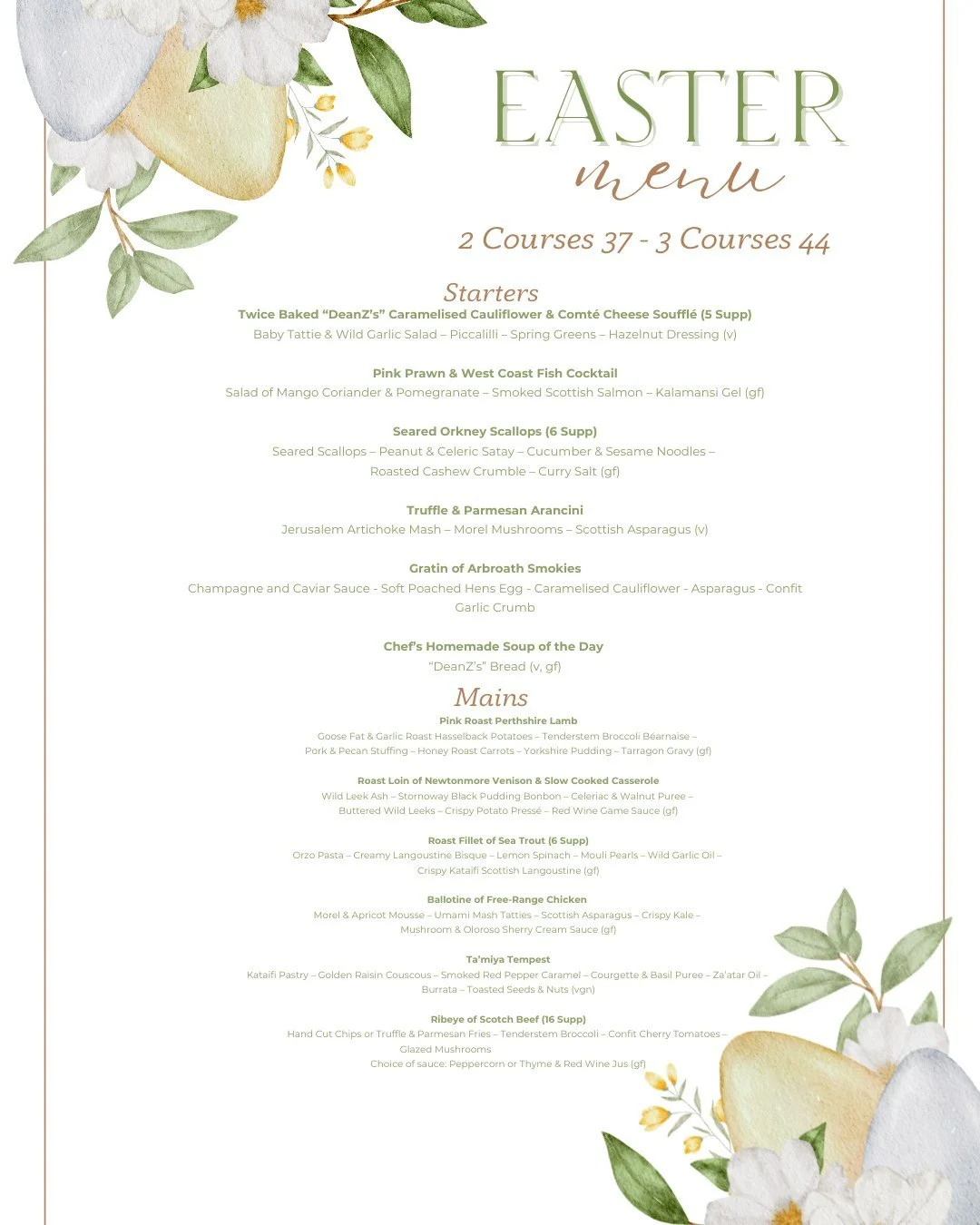 A gentle reminder that calories don&rsquo;t count on Easter Sunday.....(It&rsquo;s basically science.) So go all in with us! Roast dinners, seasonal flavours, extra gravy, and a dessert you absolutely do need 😏

Book online or 01738 234 323