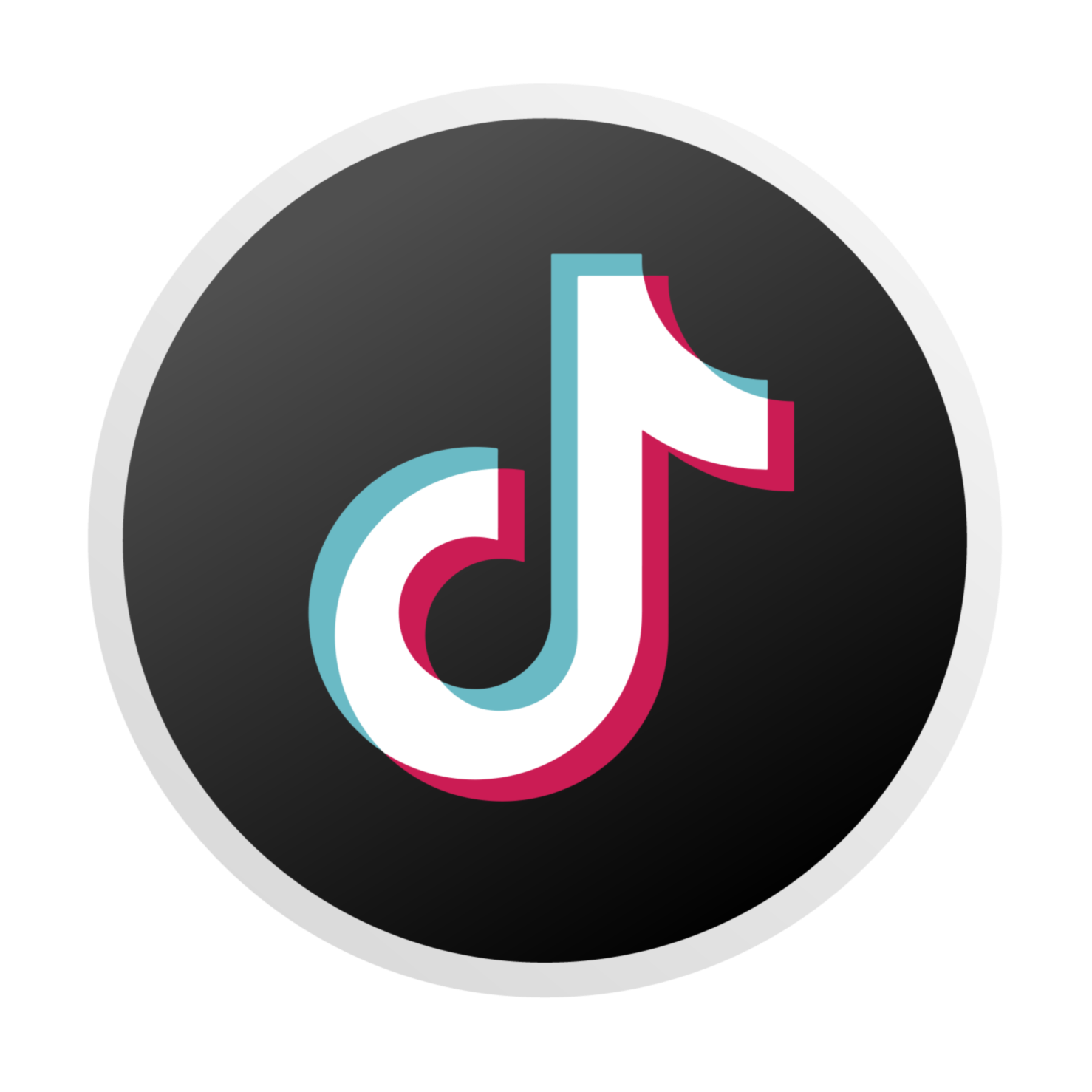 TikTok logo with a black background.