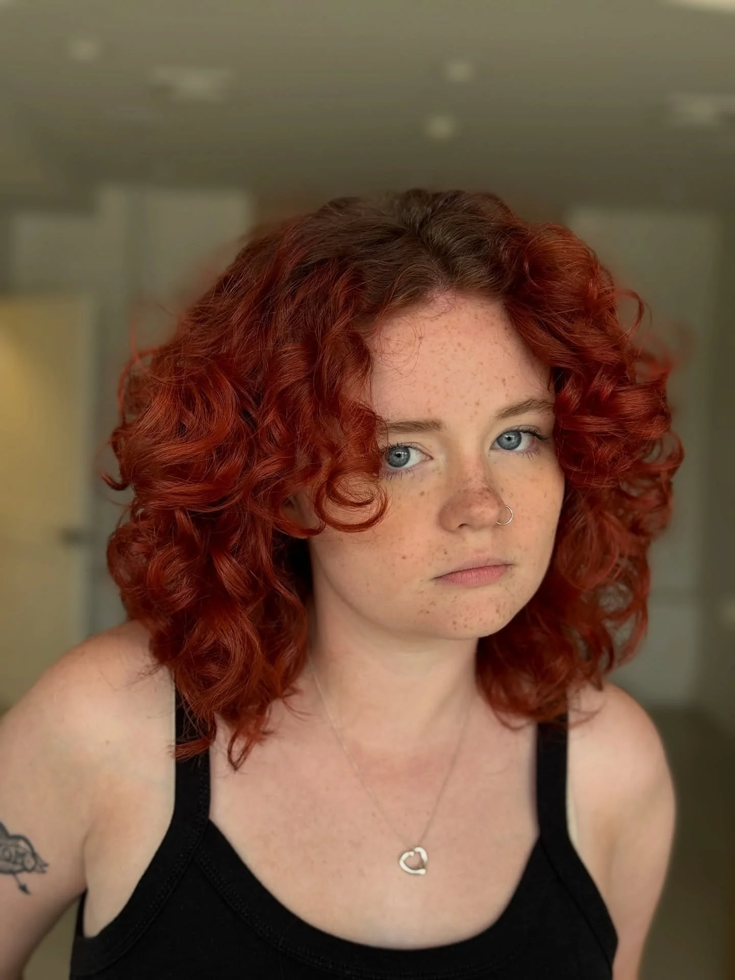 Fresh rooted red for an easy grow out and custom curly cut to keep the curls popping! #curlycut #drycut #redcurlyhair @pulpriothair @innersenseorganicbeauty