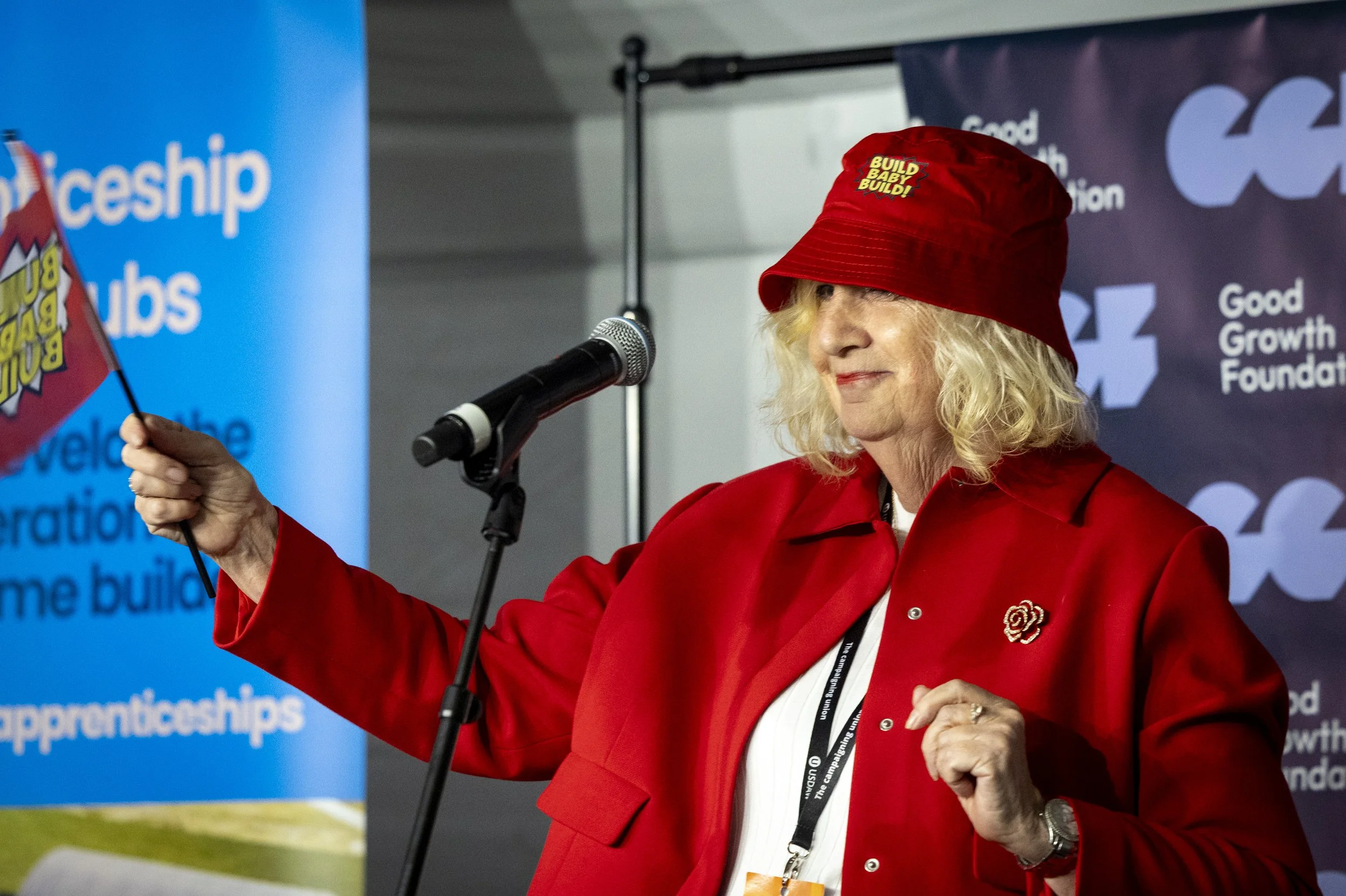 Lords Minister Baroness Taylor of Stevenage speaking at a GGF event at Labour Conference