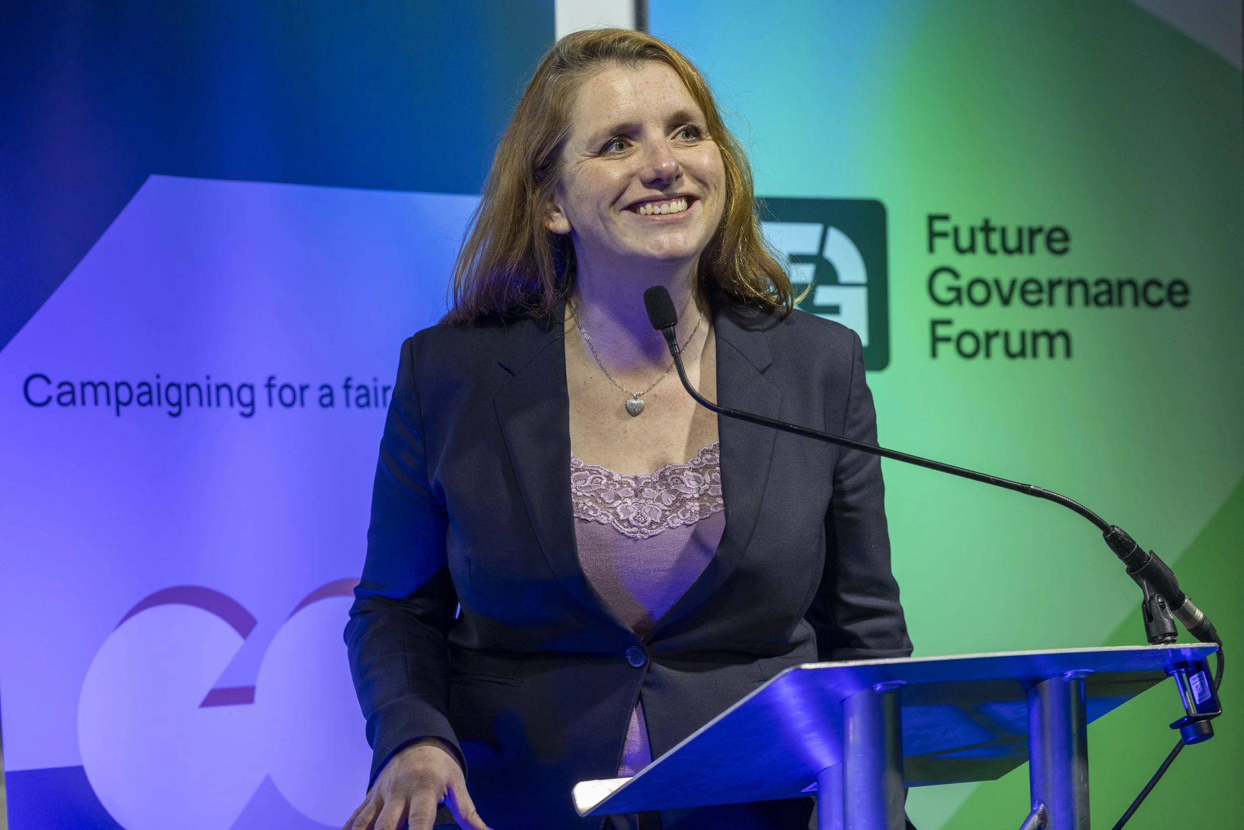 Minister Alison McGovern speaking at the GGF x Future Governance Forum party at Labour Conference