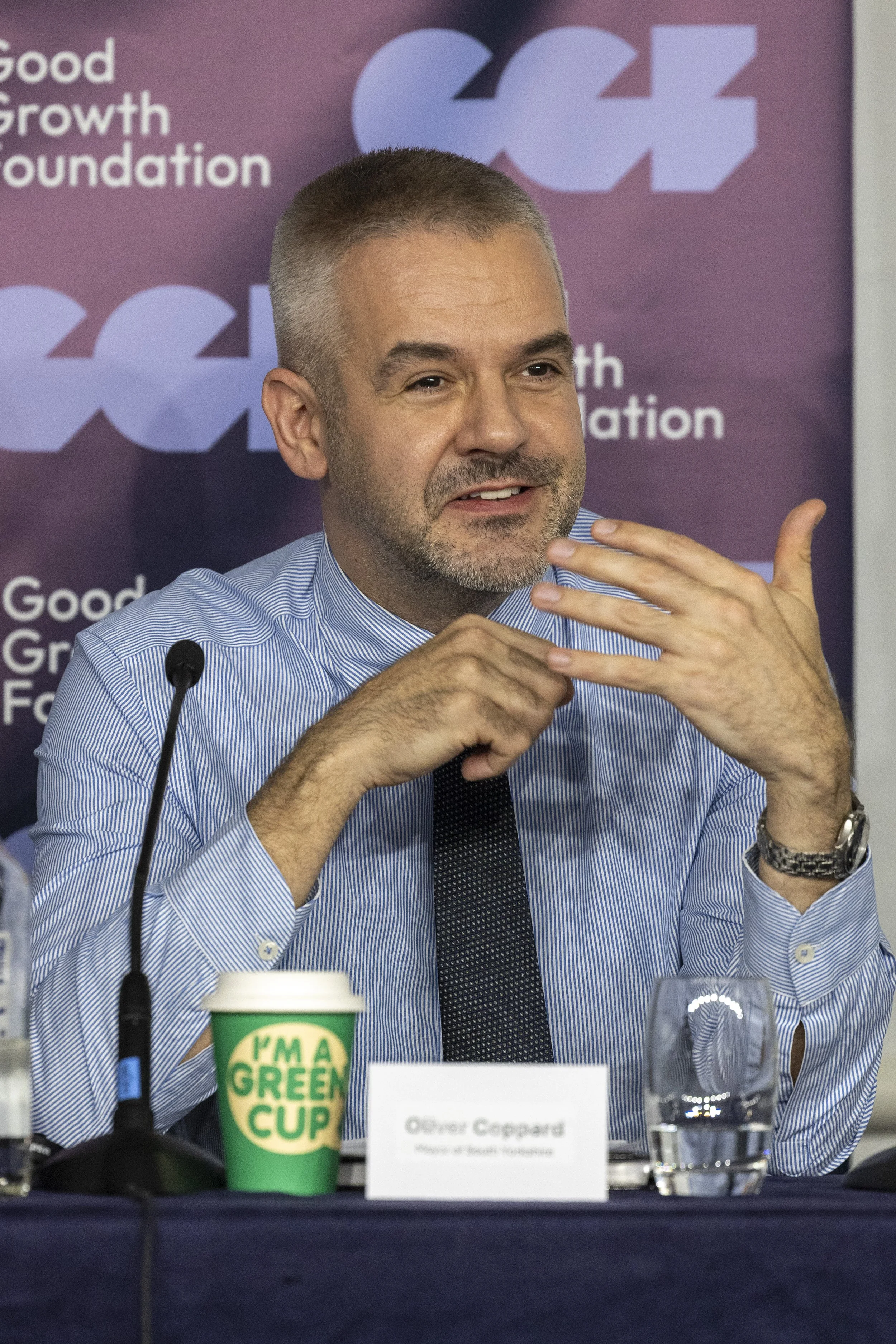 Mayor Oli Coppard on a GGF panel at Labour Conference