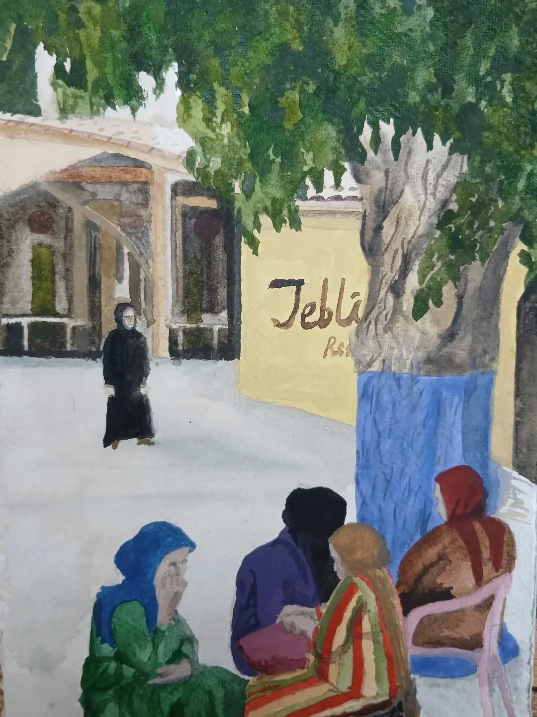 #chat #chatty #blue #chefchauen  #devonartistnetwork #devonopenstudios #devonopenstudios2025 #maroc #Morocco #watercolour #aquarelle #kunst