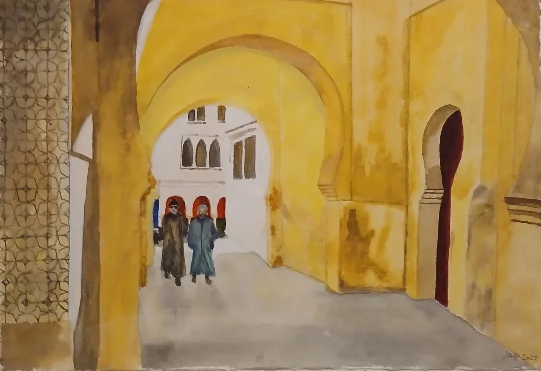 Mellow yellow  Showing at 340 King's Road London 27th to 31st January...On the road again. Drop in!!

#medina #marrakech #Morocco #Maroc #street #chat  #watercolour #watercolor #aquarelle #kunst