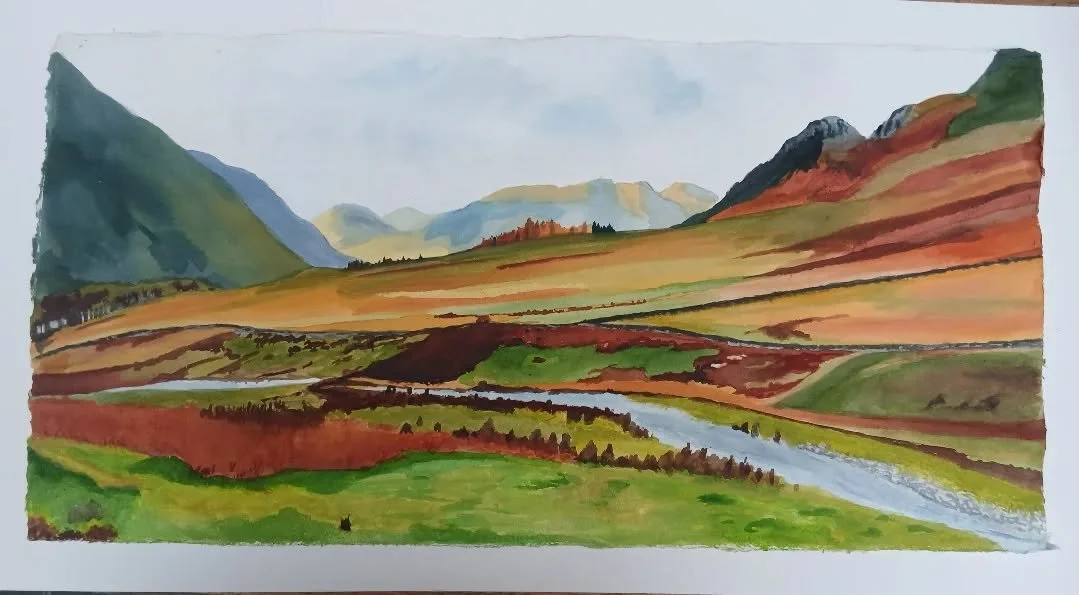 Plaid valley

#highlandsandislands #highlands #hills #foxred #watercolour