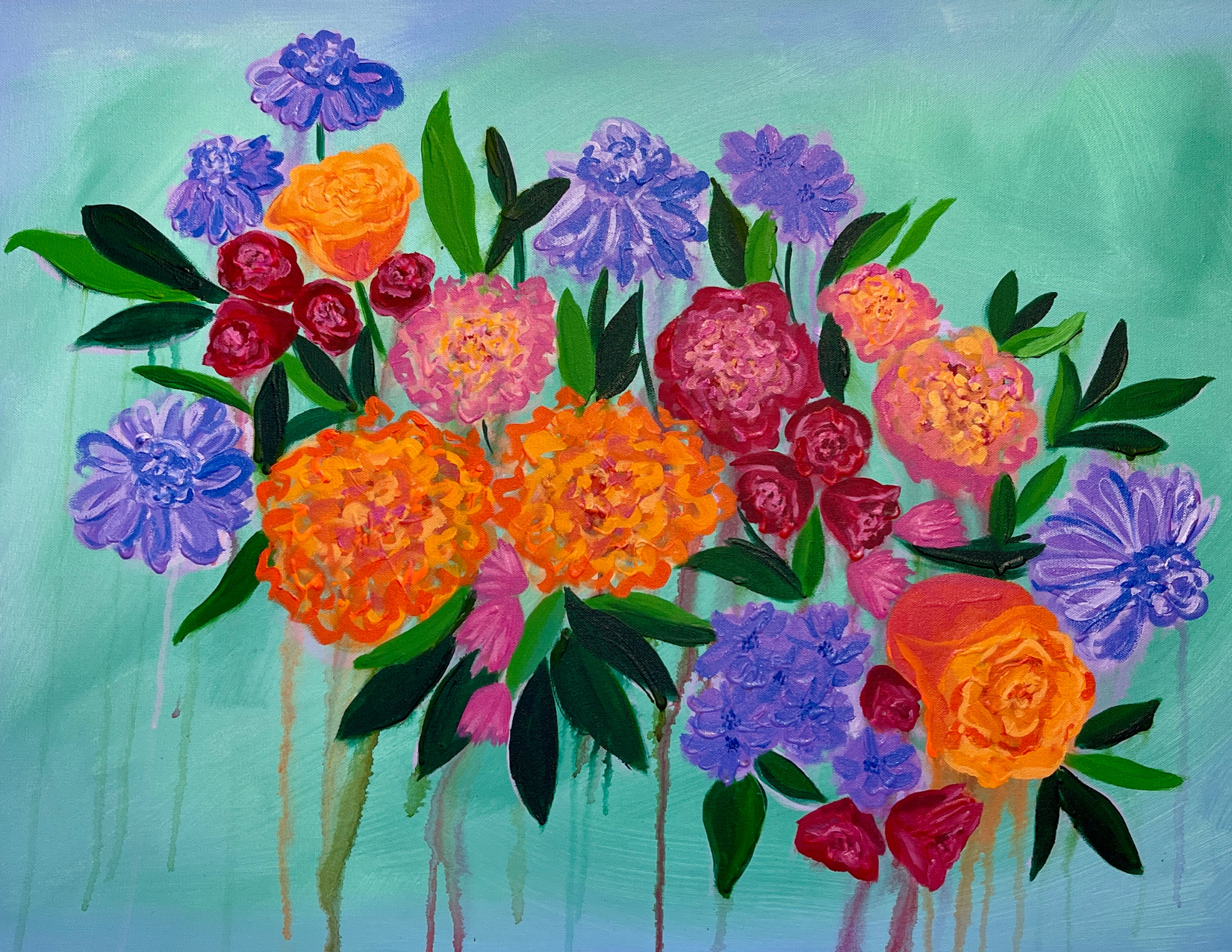 "Blooming Joy" Original Acrylic Bouquet Painting