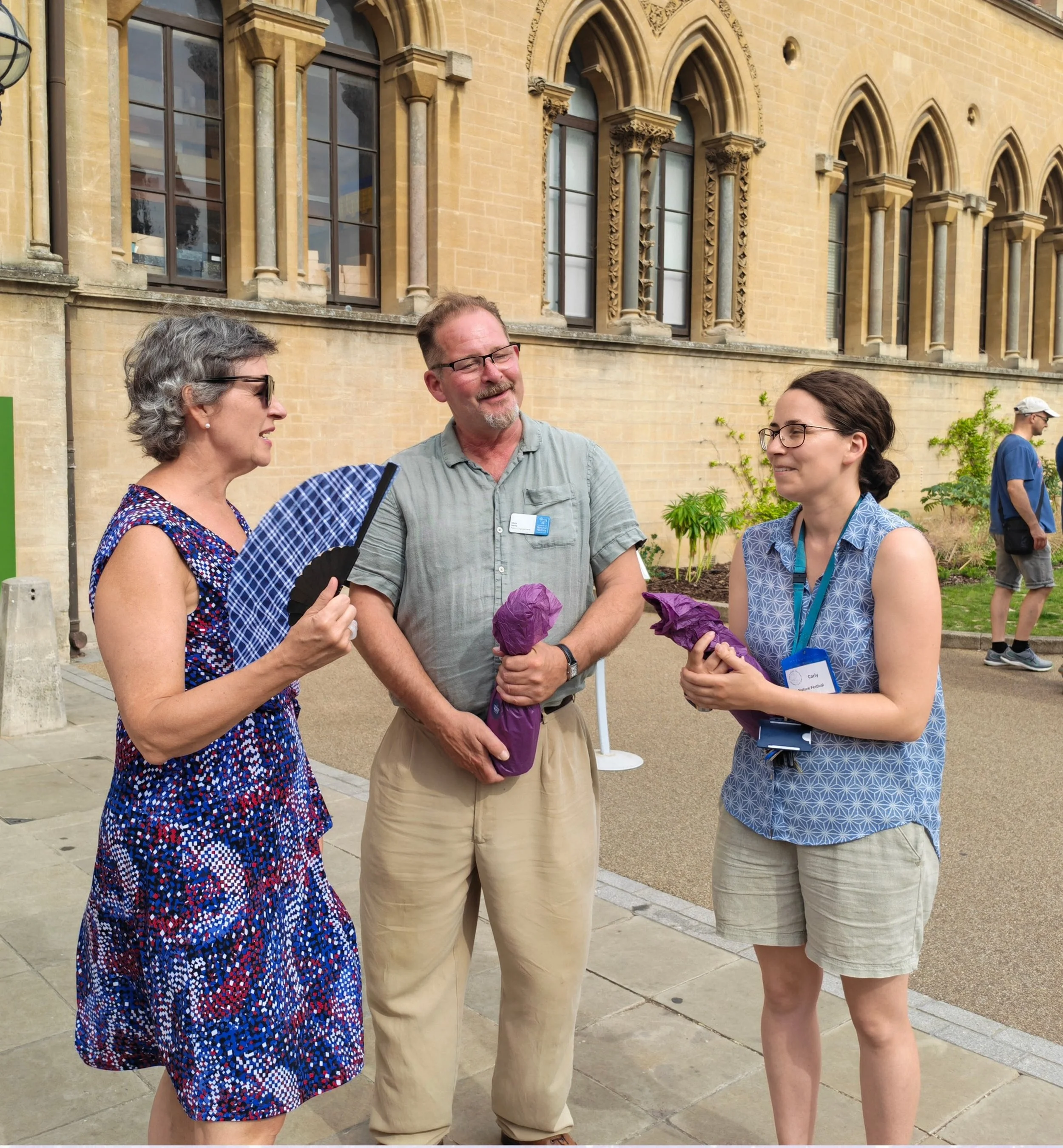 MC with fan, talking, Oxford Nature Festival.jpg