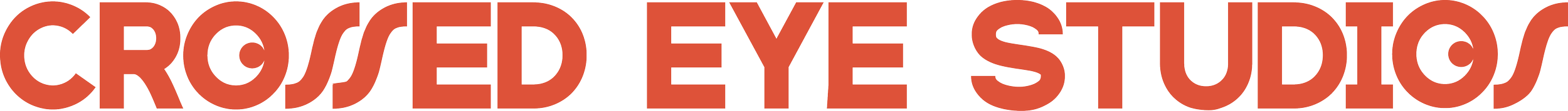 Logo with the words 'CROSSED EYE STUDIOS' in bold, stylized red and black text.