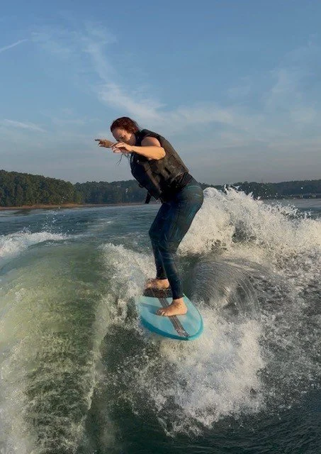 Coach wake-surfing