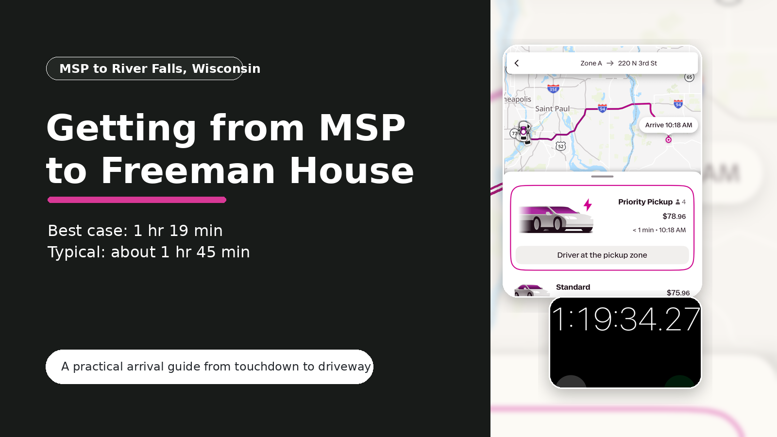 Getting From MSP to River Falls and Freeman House