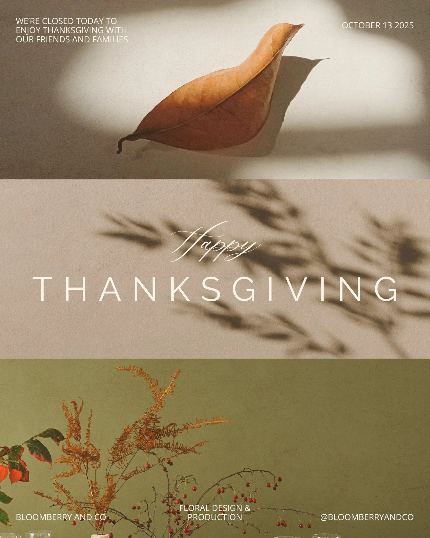 🦃 &ldquo;We&rsquo;re taking Thanksgiving Day to count our blessings (and enjoy a little pie 🥧) Our shop will be closed on Thanksgiving Day so our team can spend time with loved ones. 

Wishing you a beautiful holiday filled with gratitude and bloom