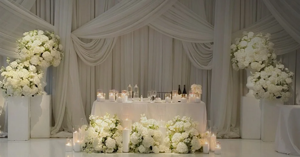 Feeling all the love 🥹💐 So grateful we got to bring this gorgeous vision to life! Thank you for trusting us with your day &mdash; we&rsquo;re already dreaming of the next milestone 💕✨ 

Details&mdash; large urn arrangements on plinths sweetheart t