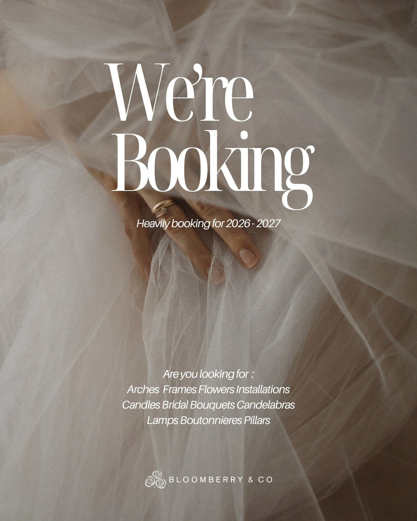 We&rsquo;re now booking for 2026-2027 weddings! ❤️

Browse our works here on Instagram, our portfolio via website or reach out to learn more about our bespoke floral designs.

You can message us here or contact us directly at 416-282-3597. We can&rsq