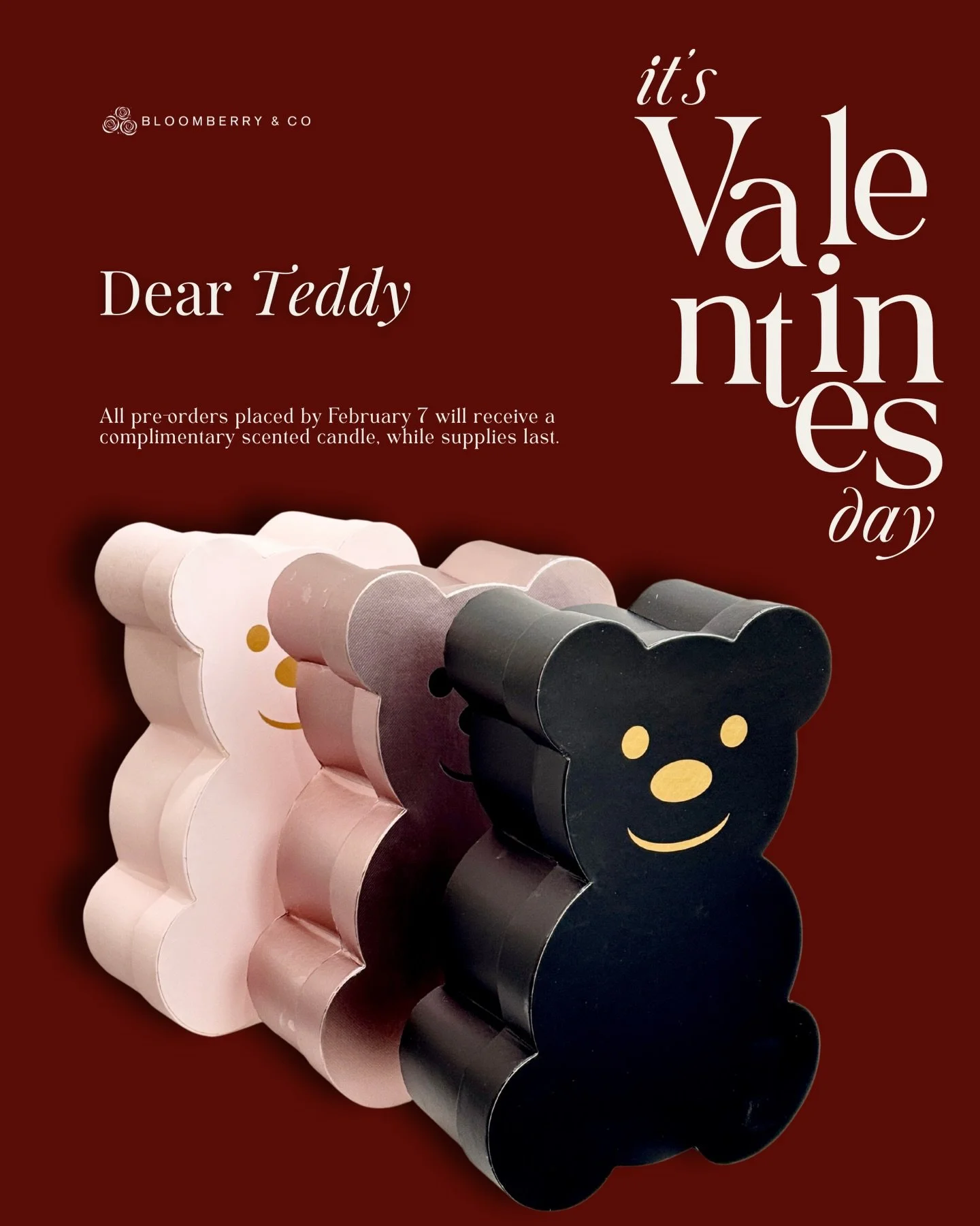 The Valentines Day Specials : Bear in a Flower Box 

Order now and get a free scented candle for every purchase until Feb 07. Shop via website or send us a DM for the price! 

#bloomberryandco #valentinesday #torontoflorist #scarboro ughflorist #durh