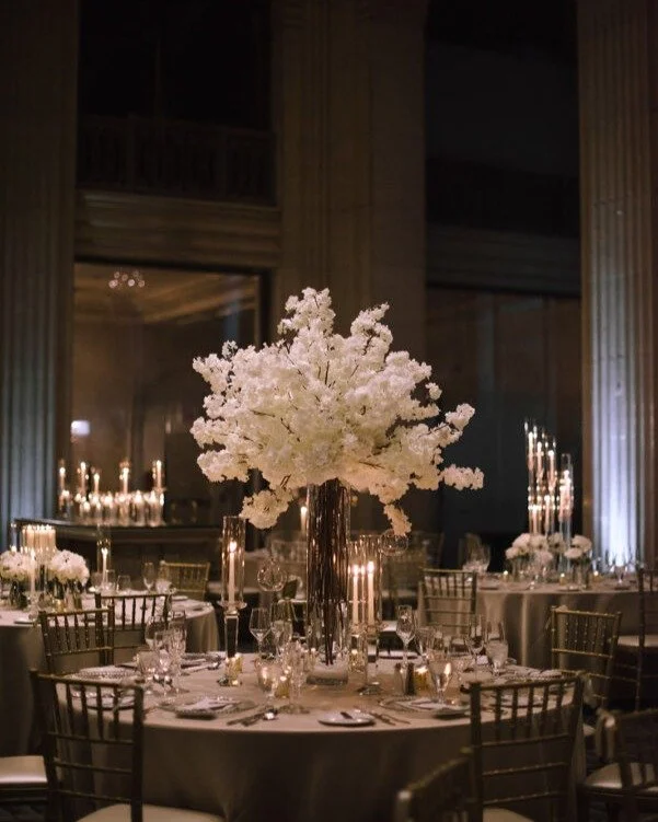 Our deconstructed white tree help illuminate the space as candle light bounces from our crystal candle holders. It keeps the space moody and romantic.

Few slots for 2026 Wedding. Book a consultation with us today. 

#TorontoWeddings&nbsp;#LuxuryWedd
