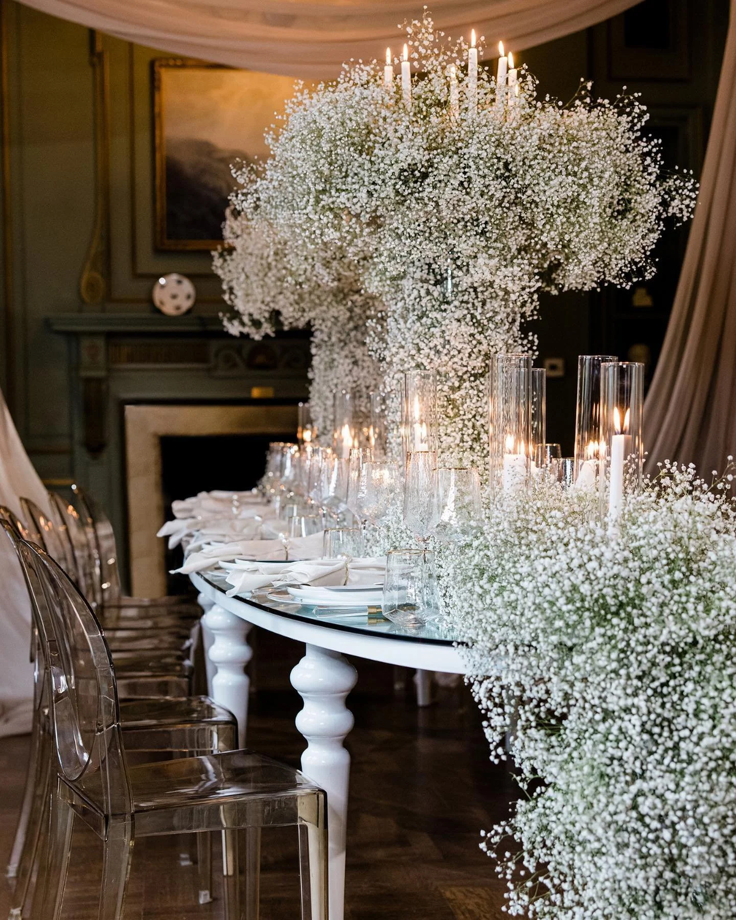 Our baby's breath like clouds as seen on #wedluxe

---
Event Planning + Design, Le R&ecirc;ve Productions &bull; Floral Design, Bloomberry &amp; Co. &bull; Stationery Design, The Polka Dot Paper Shop &bull; Cake Design, Luxe Wedding Cake &bull; Model