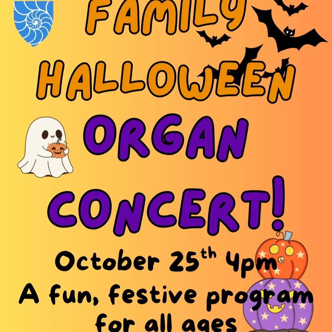 Whoooo's looking forward to some spooky fun? Here at the cathedral we have a special Hallowe'en concert coming up!

Please join us for this afternoon performance, featuring members of the Boston Chapter of the American Guild of Organists. The program