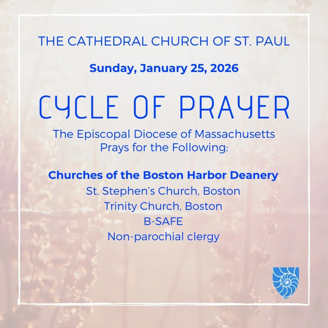 Join @stpaulboston as we pray for:

Churches of the Boston Harbor Deanery

St. Stephen&rsquo;s Church, Boston
https://www.ststephensboston.org/
Trinity Church, Boston
https://trinitychurchboston.org/
B-SAFE
https://www.ssypboston.org/bsafe
Non-paroch