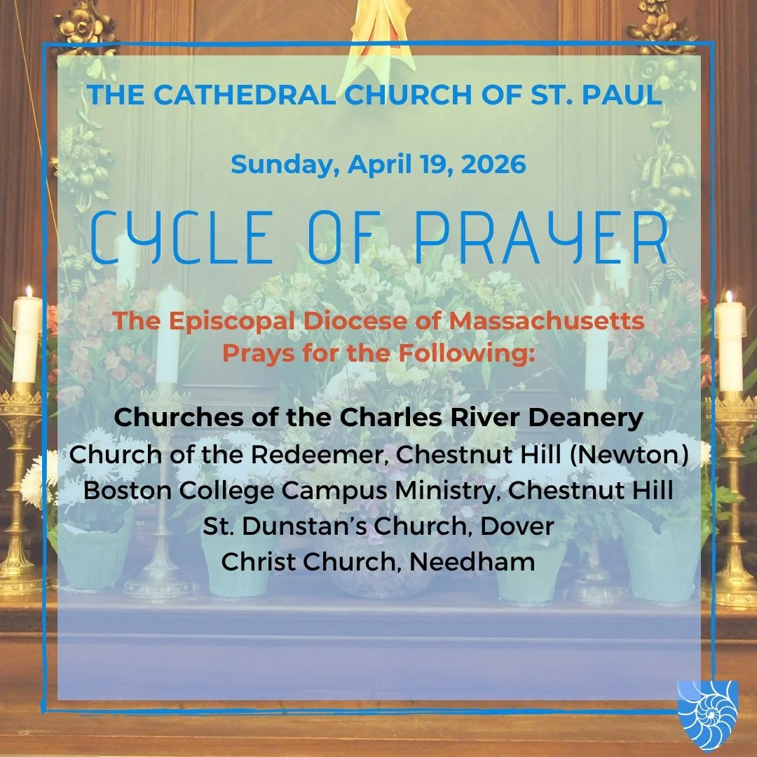 Join @stpaulboston as we pray for:

Churches of the Charles River Deanery

Church of the Redeemer, Chestnut Hill (Newton)
https://www.redeemerchestnuthill.org/
Boston College Campus Ministry, Chestnut Hill
https://www.bc.edu/bc-web/offices/missionmin