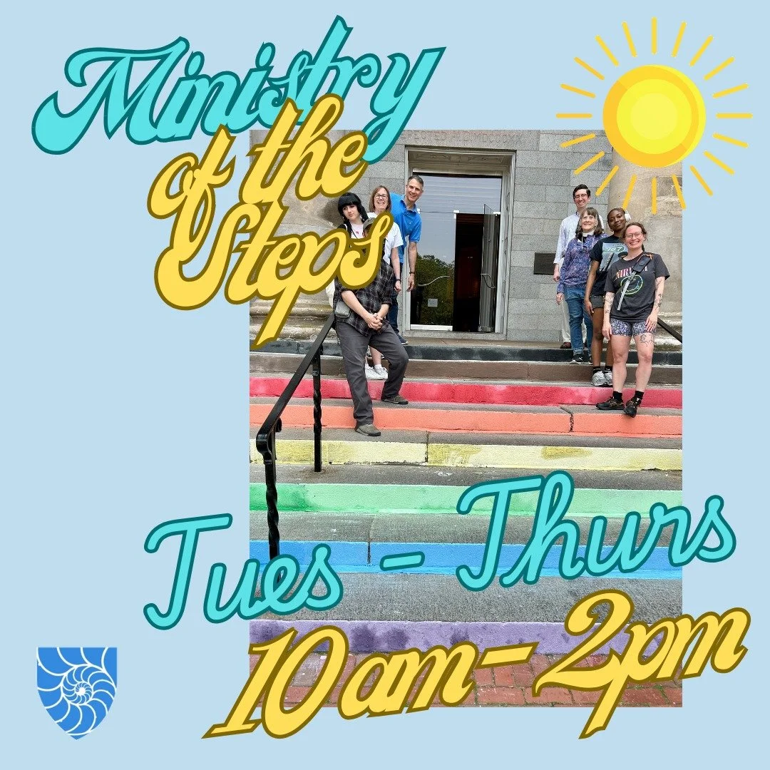 It must be Summertime - Ministry of the Steps is here! Tues, Wed and Thurs, 10am-2pm, throughout the Summer, we'll be out front (weather permitting!) offering lemonade and an activity to all who stop by. 

This Thursday, June 11th, is particularly sp