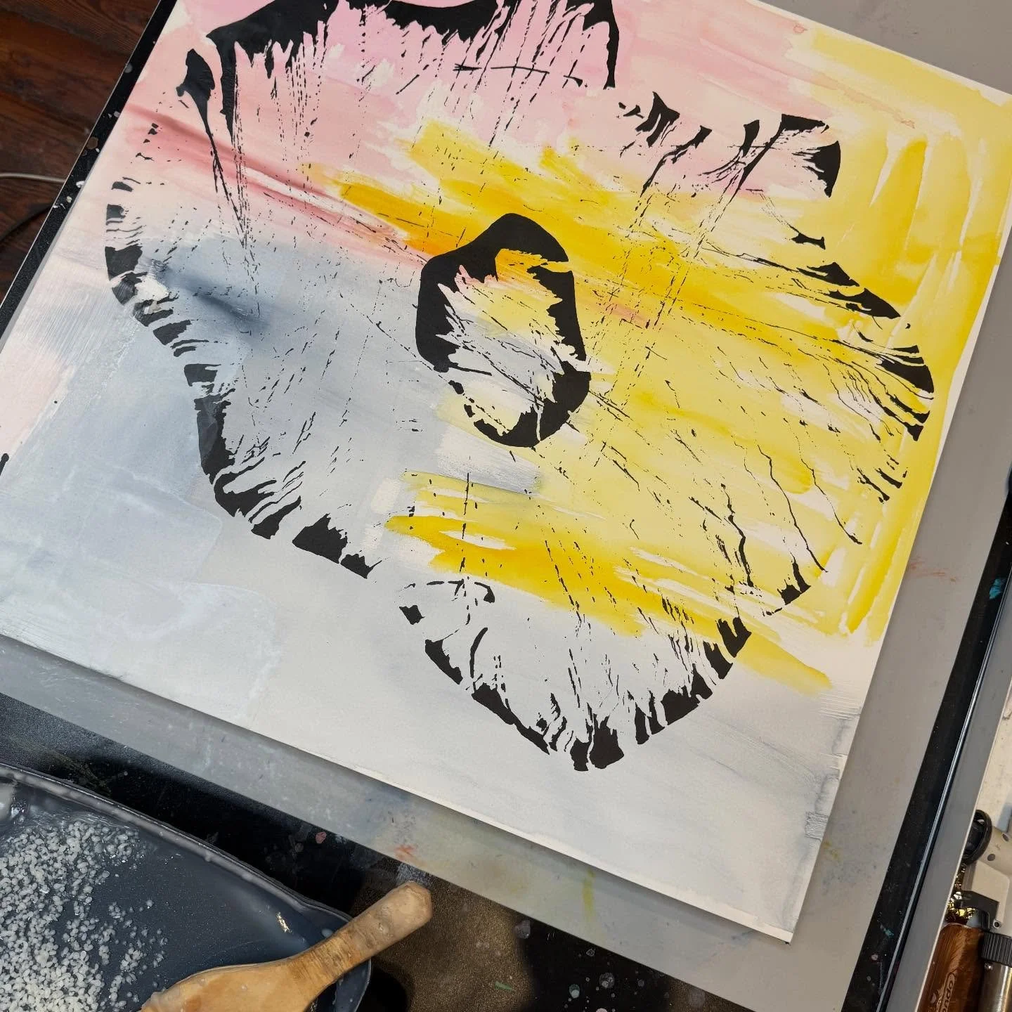 WIP for the Botanica Obscura collection, watercolor, ink, wax  #artwork #abstractart #mixedmedia #contemporaryart