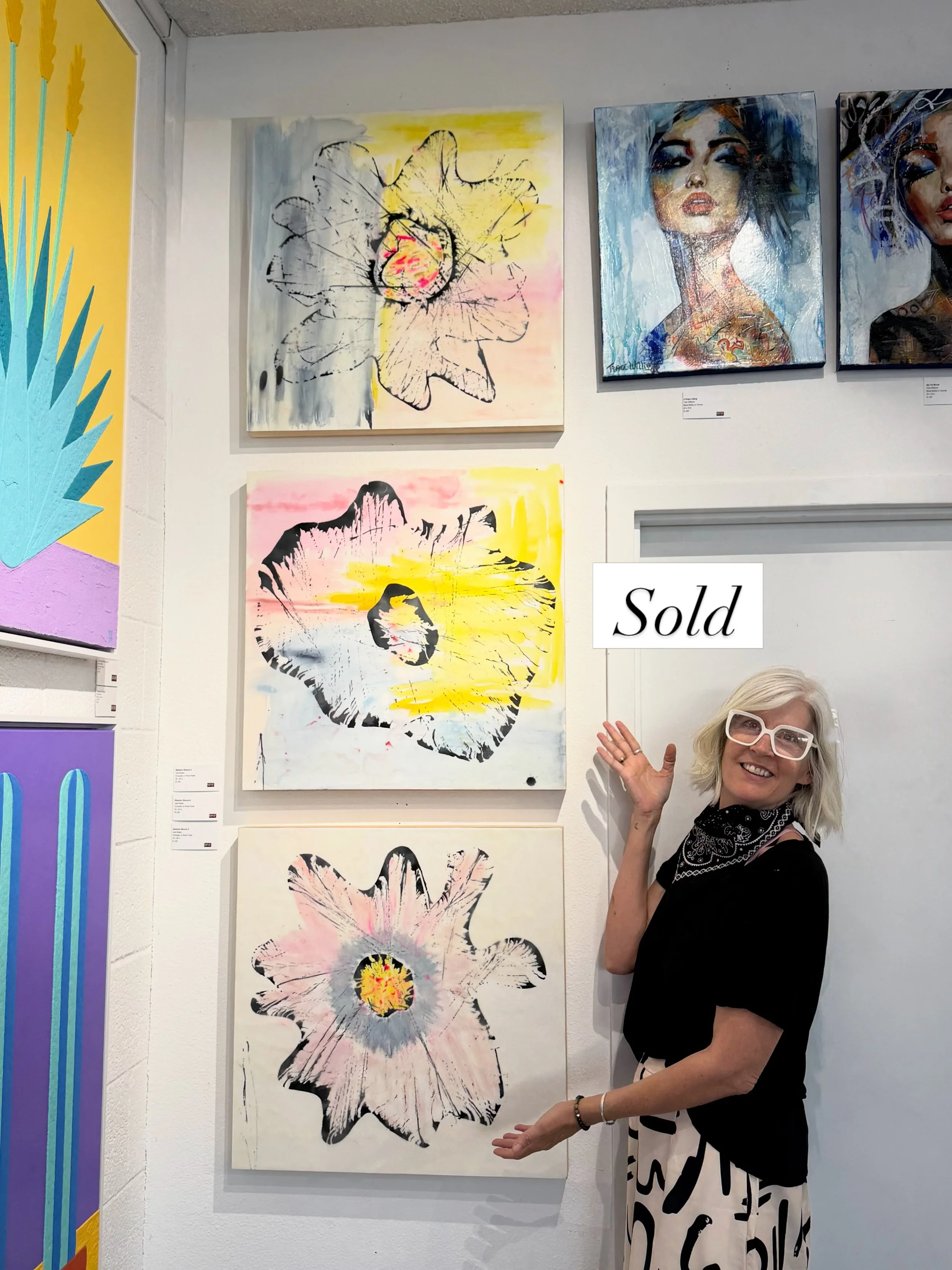 Happy to share these four works from my Botanica Obscura collection are sold! A big thanks to MAD Gallery! @madgallerylv and thank you to my new collectors 💖💖💖 #artsold #contemporaryart #encausticart #originalart