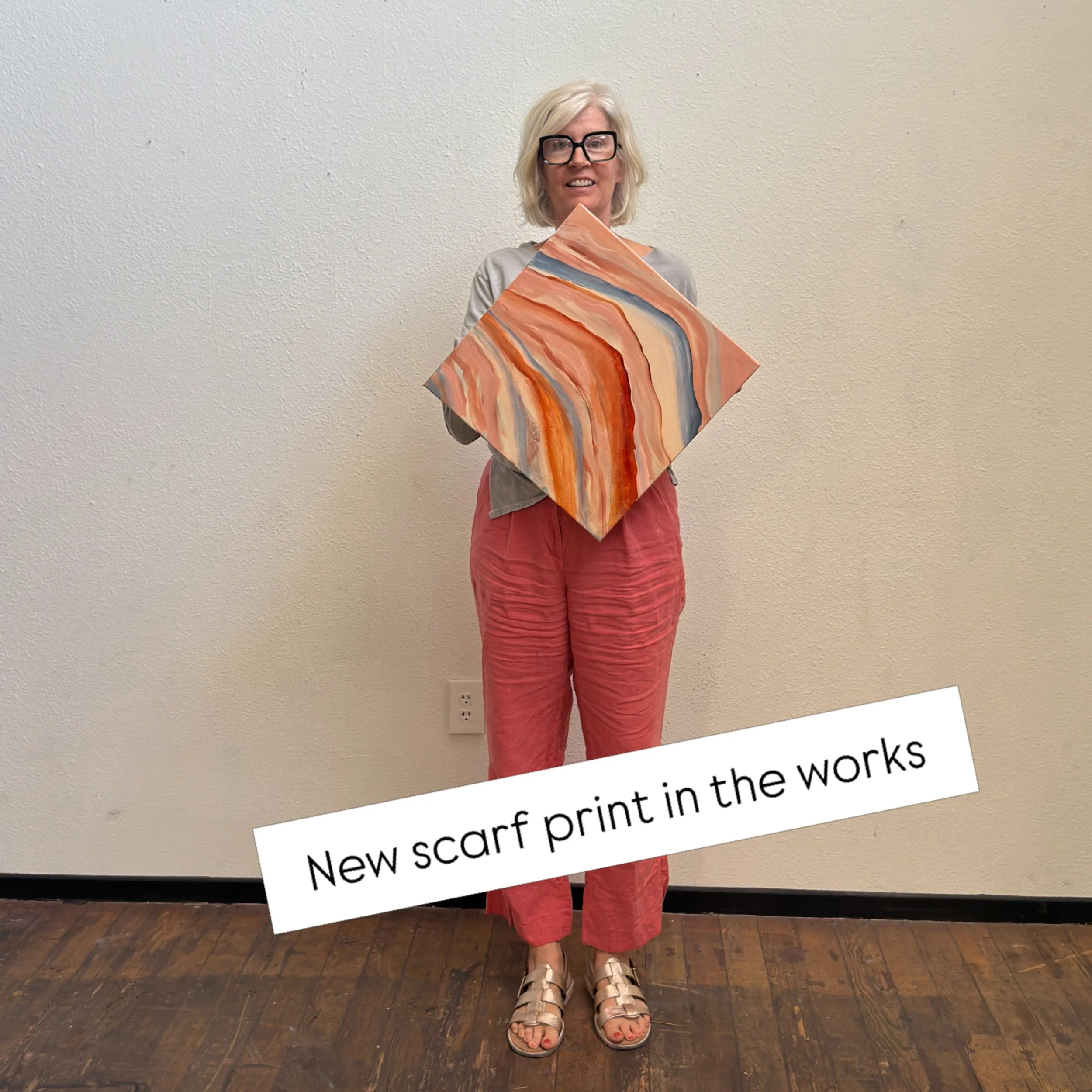 Coming soon! New scarf design. This one is a celebration of the local red rock area! #wearableart #originalart #scarfprint #fabricdesign #lvartist