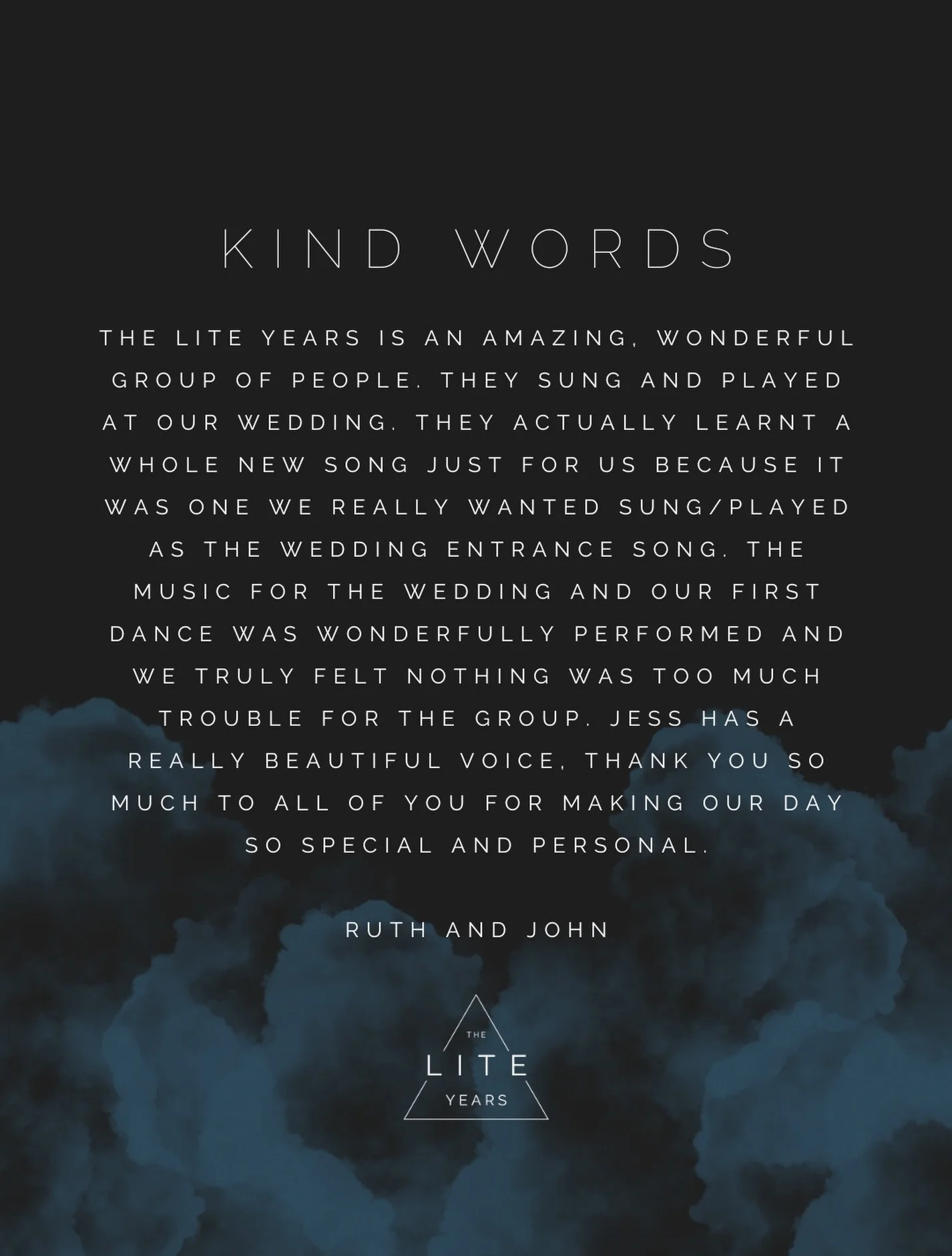 💙 Kind Words 💙

Ending the week reflecting on the special day of two of the most kindest souls! It was such an honour to be part of your beautiful celebration!

#weddingmusicians #weddingsinger #weddingband