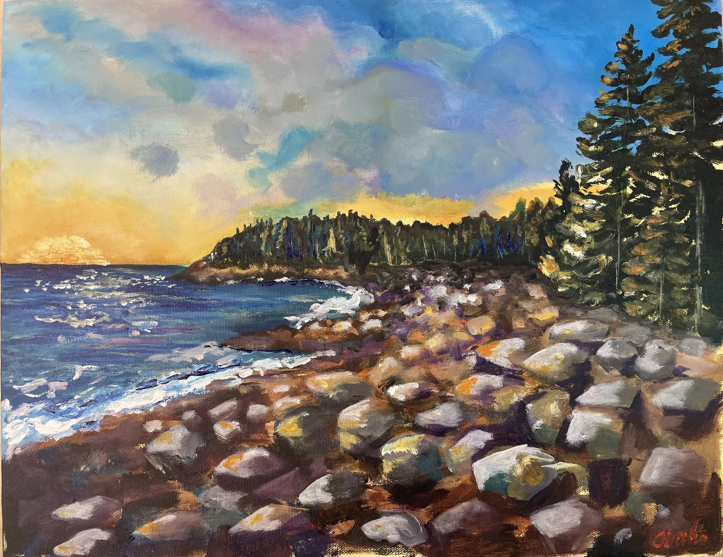 Acadia Coast, Acrylic on Canvas