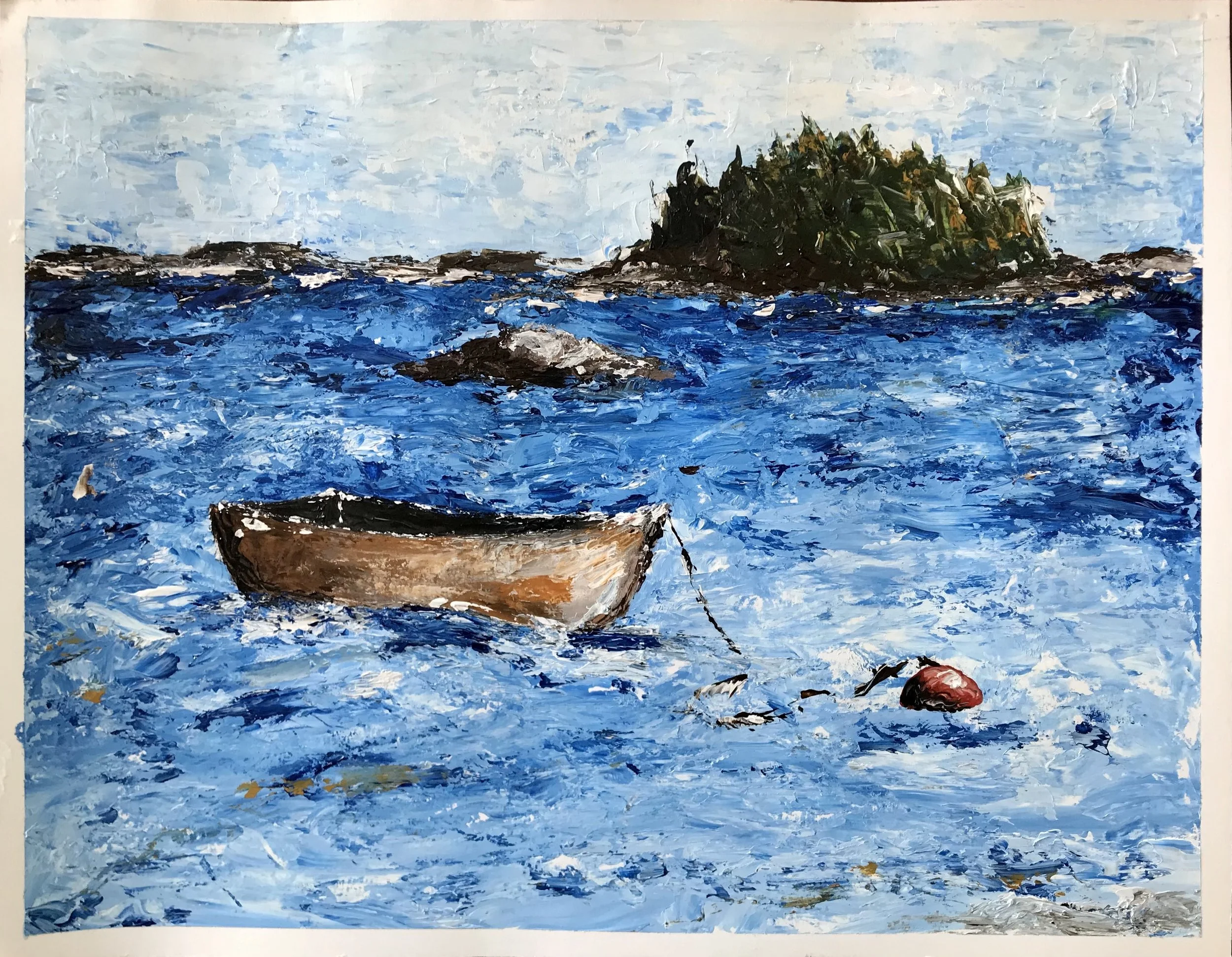 Dingy, Acrylic on Paper