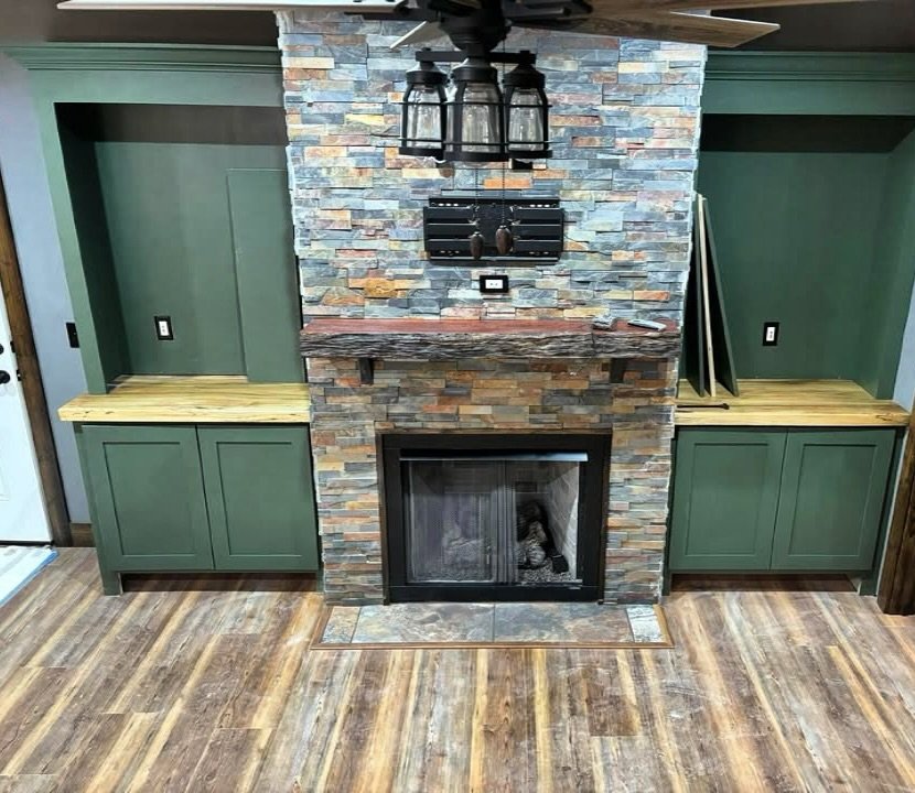 Built-In Beauty in Progress! 🛠️

This living room built-in is well underway &mdash; and it&rsquo;s featuring some seriously stunning live edge poplar from Living Knot Lumber! Poplar is the perfect choice for this kind of custom built-in!

These slab