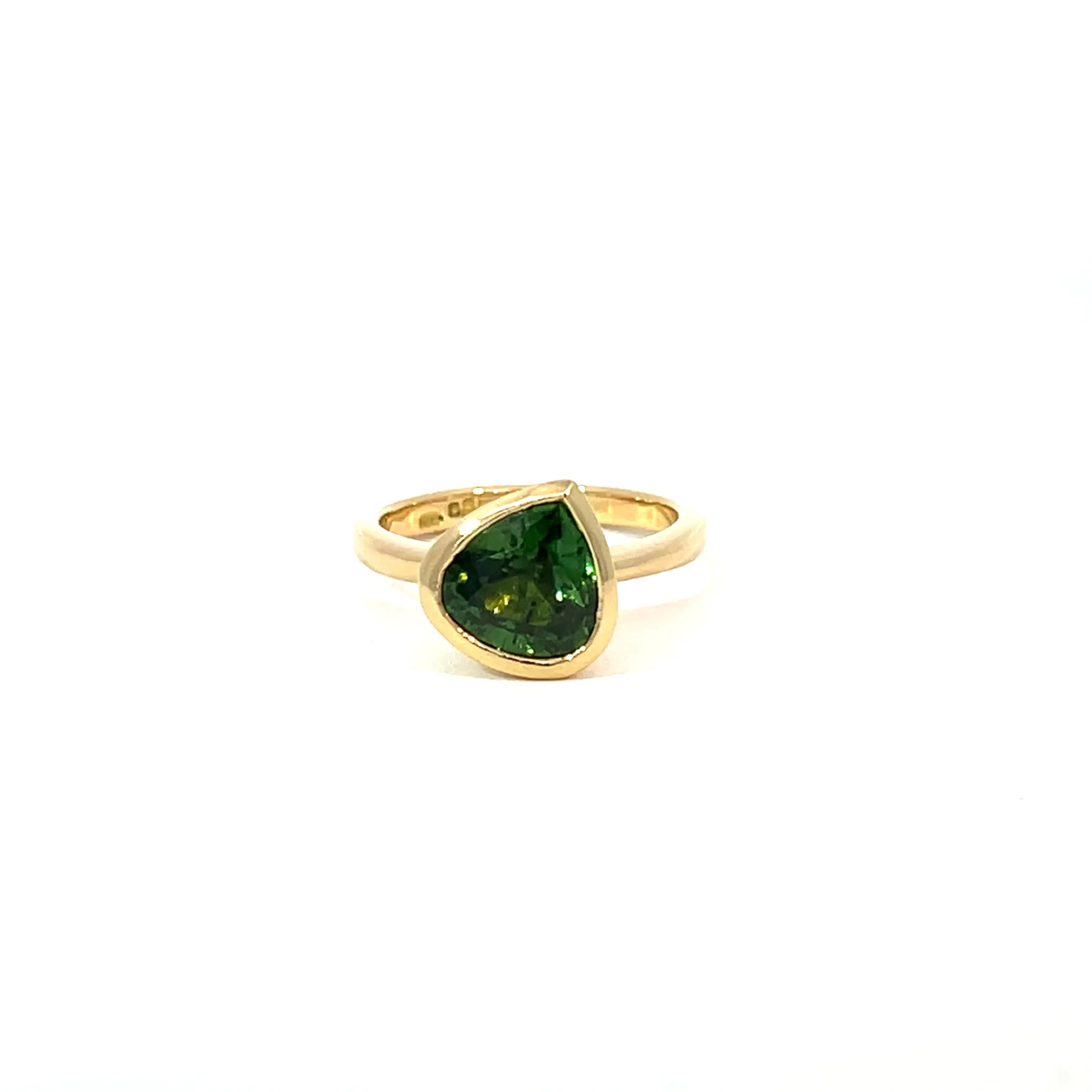 Oblique Green Tourmaline ring.