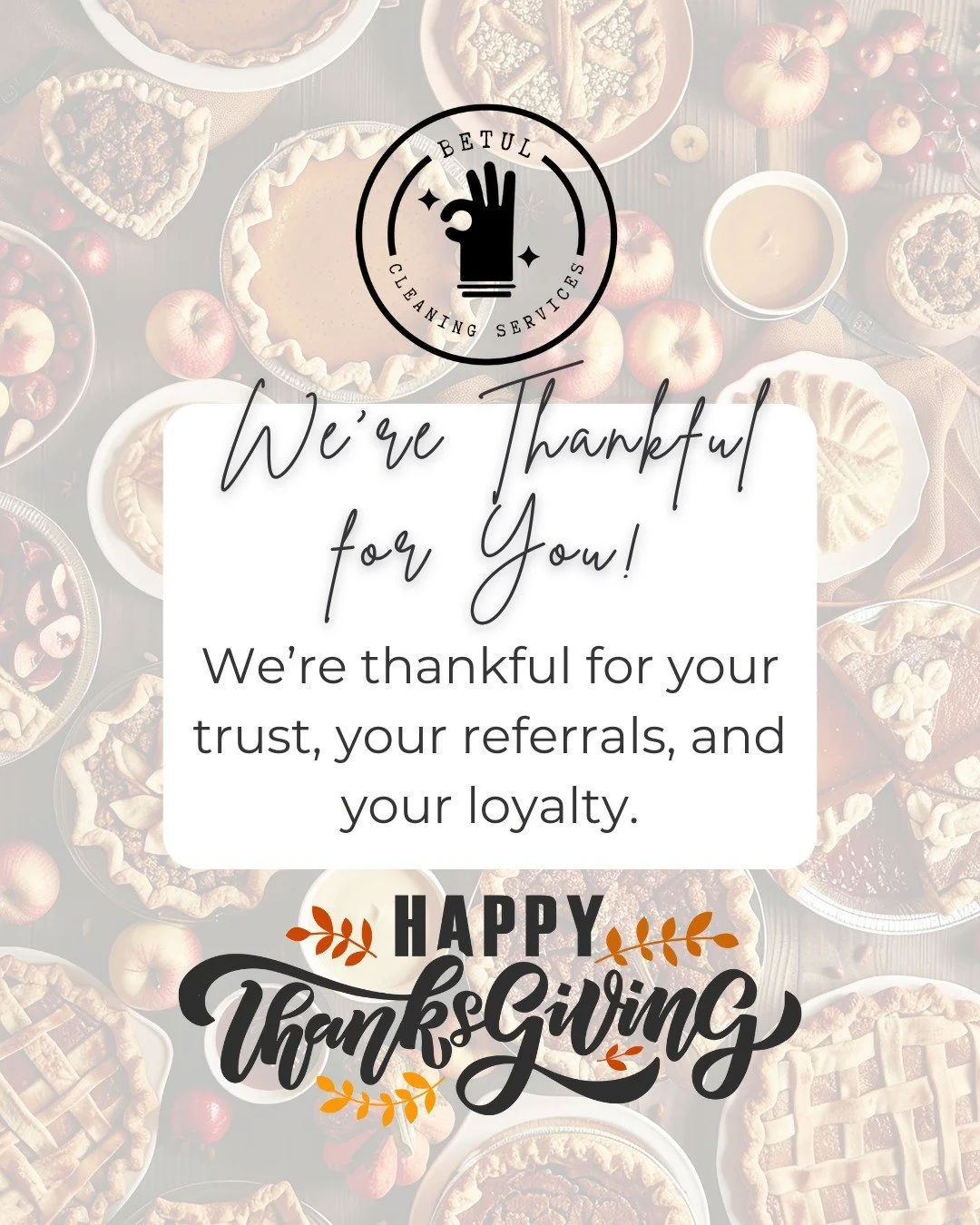 This Thanksgiving, we&rsquo;re especially grateful for our incredible clients across Metro Atlanta.
You make what we do meaningful. 

Thank you for letting us serve your homes and families.
Happy Thanksgiving!

#atlantacleaningservice #CleanLiving #t