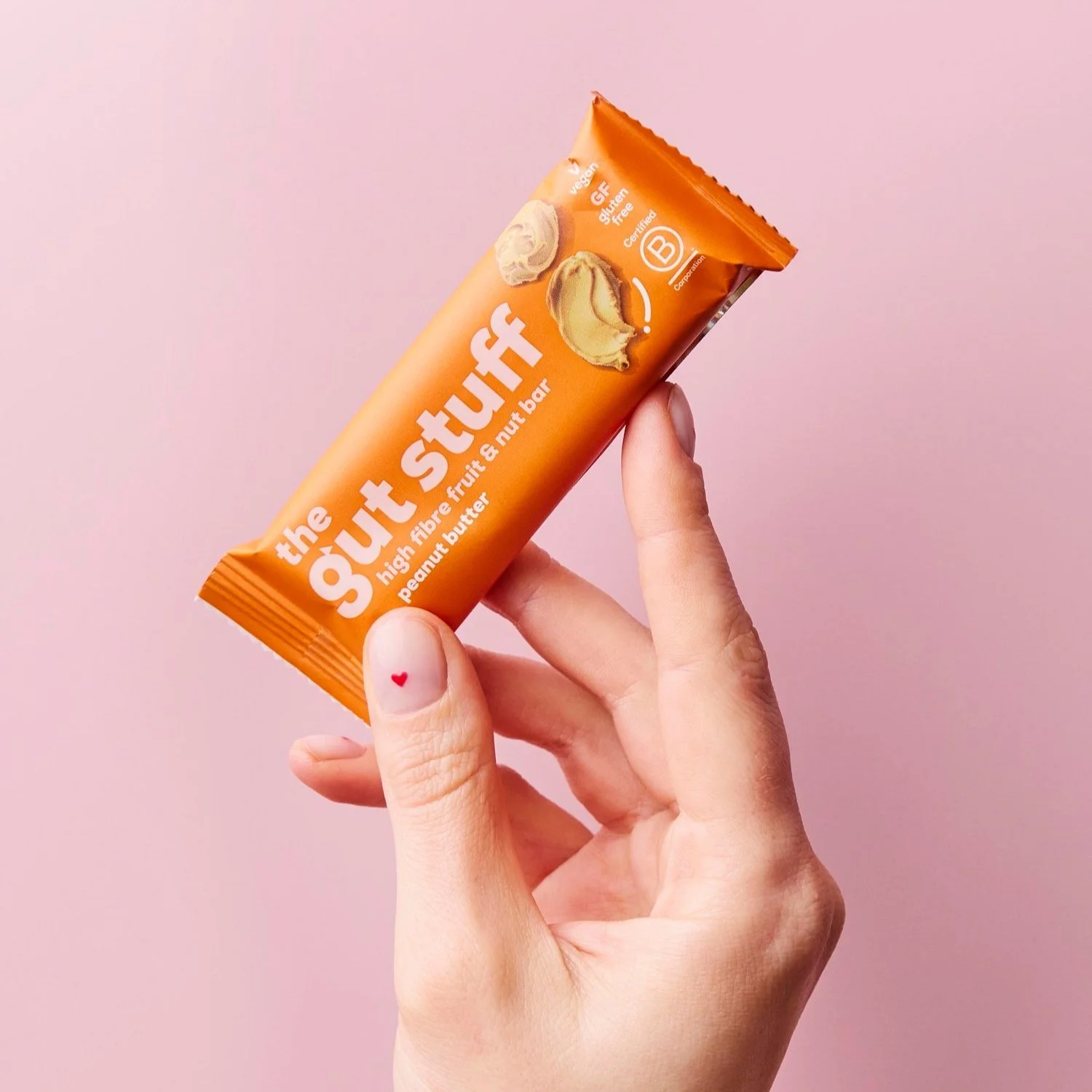 Peanut Butter Gut health snack bar | Food Product Photography