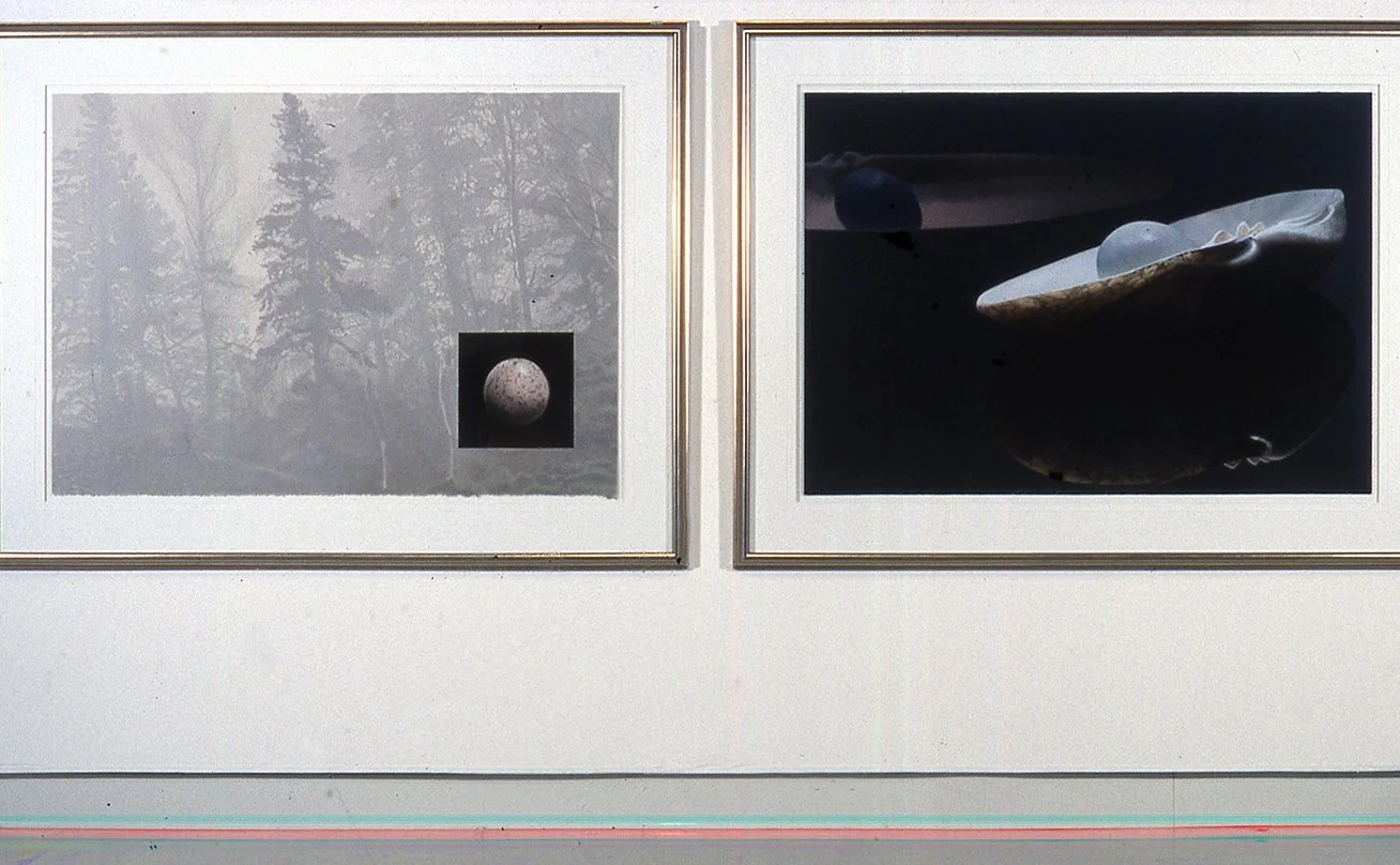 Exteriority/Interiority or Light and Dark of the Moon, Dyptich Chalk Pastel on Paper, 27.75" x 79" 1994