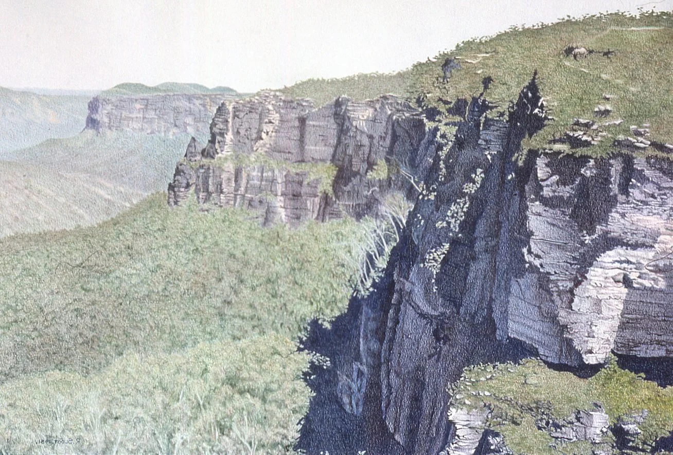 Katoomba (Australia Series), Pencil crayon on Paper,  17" x 24.5" 1981