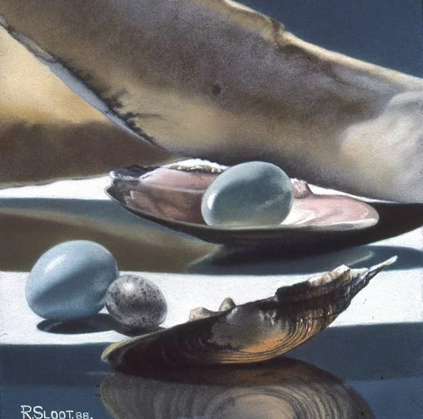 North Shore Reflection, Chalk Pastel on Paper, 10" x 12" 1988