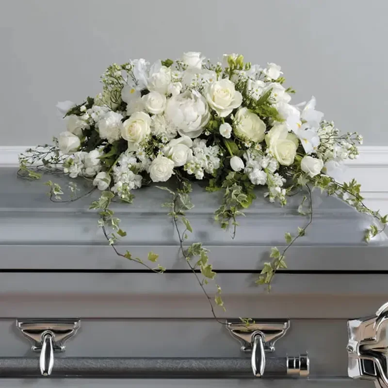 White Casket Spray