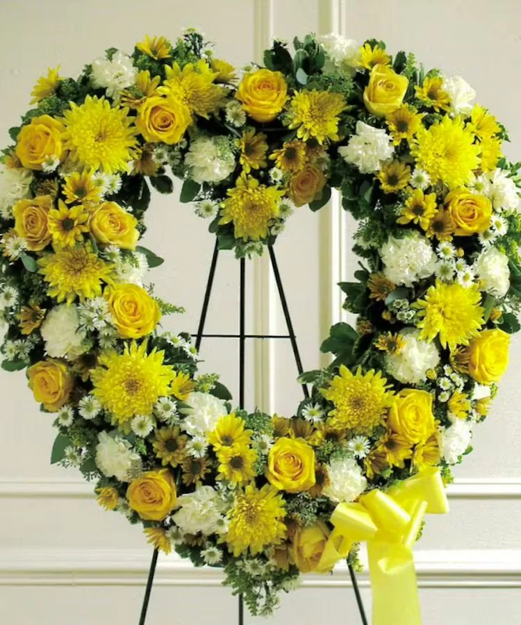 Yellow Heart Wreath